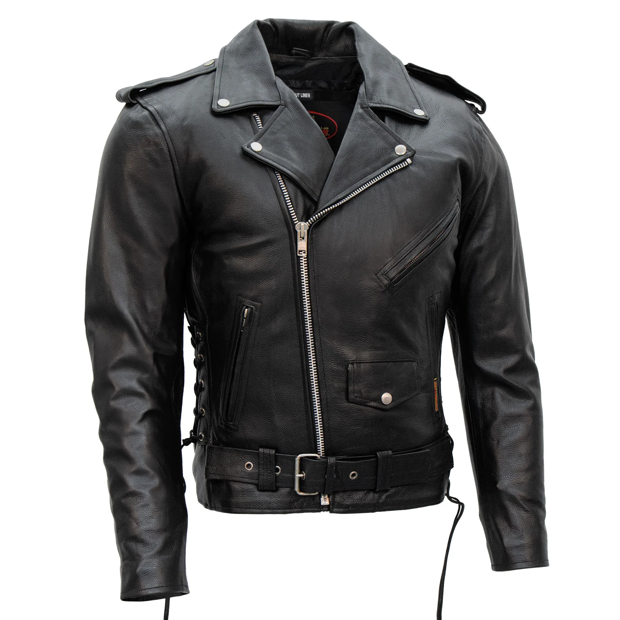 Hot Leathers JKM1002 Classic Men’s Motorcycle Leather Jacket with Zip Out Lining - Image 2