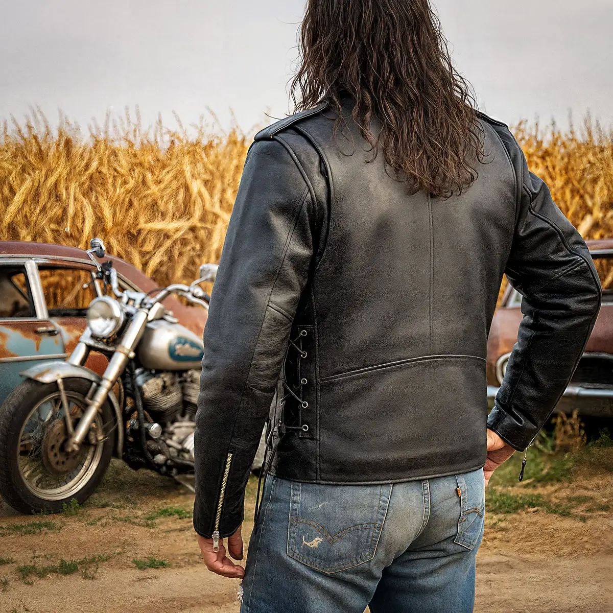 Hot Leathers JKM1002 Classic Men’s Motorcycle Leather Jacket with Zip Out Lining - Image 20