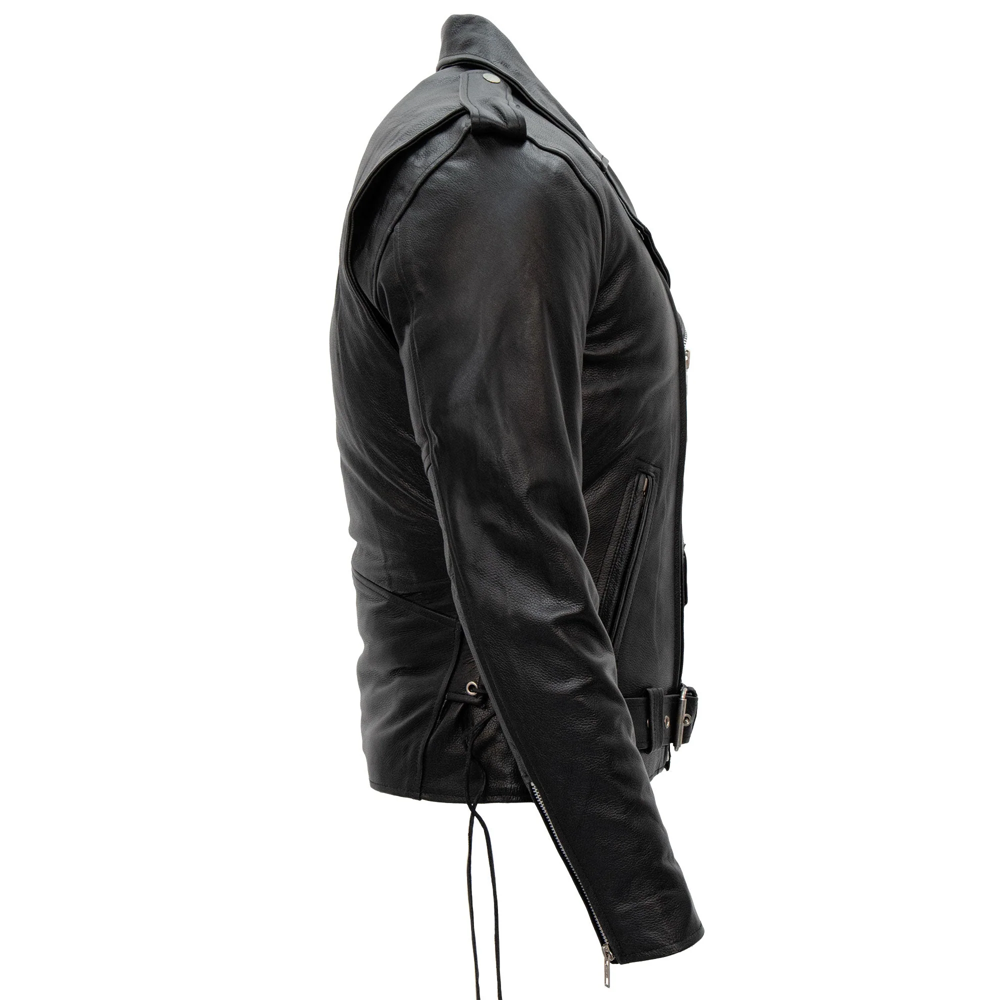 Hot Leathers JKM1002 Classic Men’s Motorcycle Leather Jacket with Zip Out Lining - Image 3