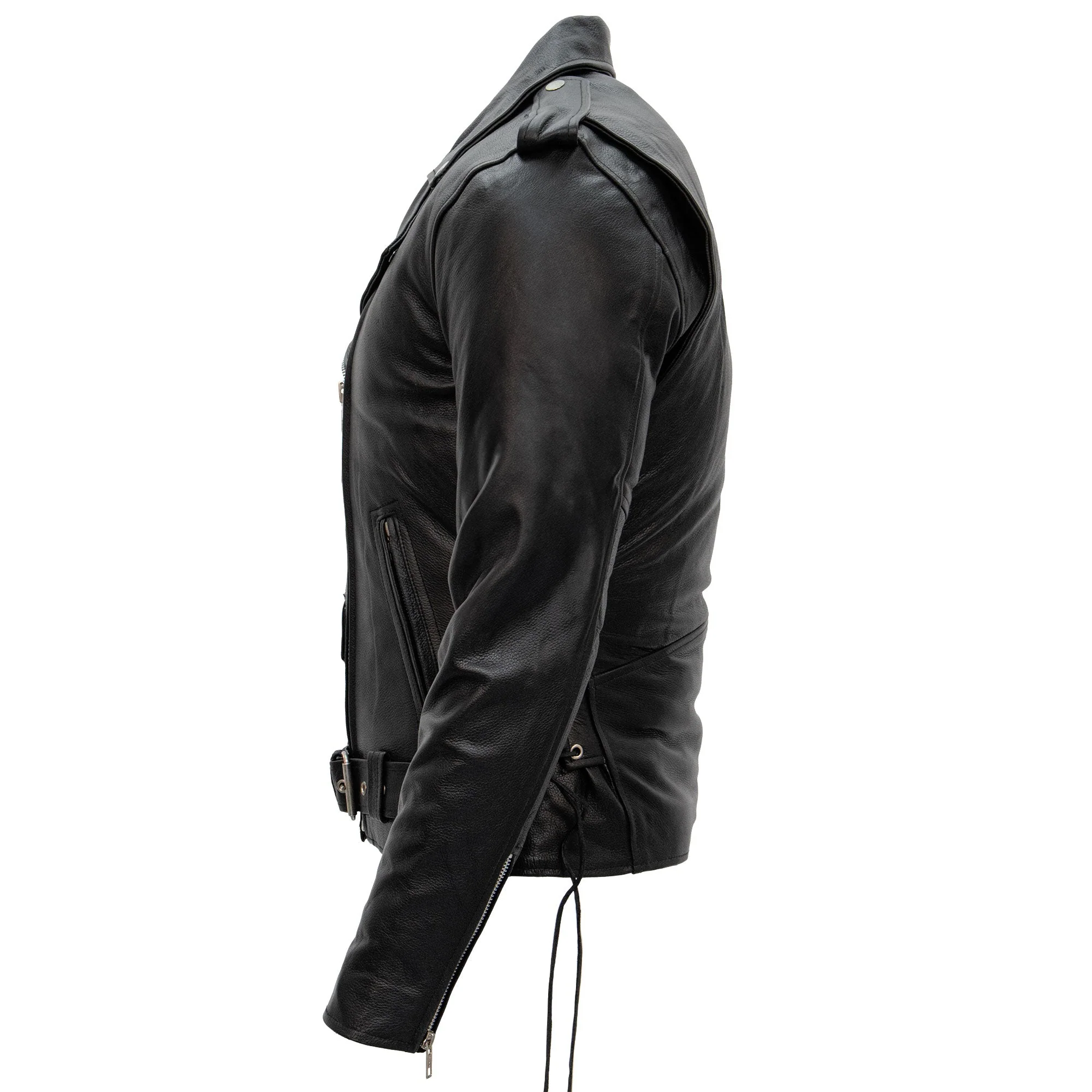 Hot Leathers JKM1002 Classic Men’s Motorcycle Leather Jacket with Zip Out Lining - Image 8