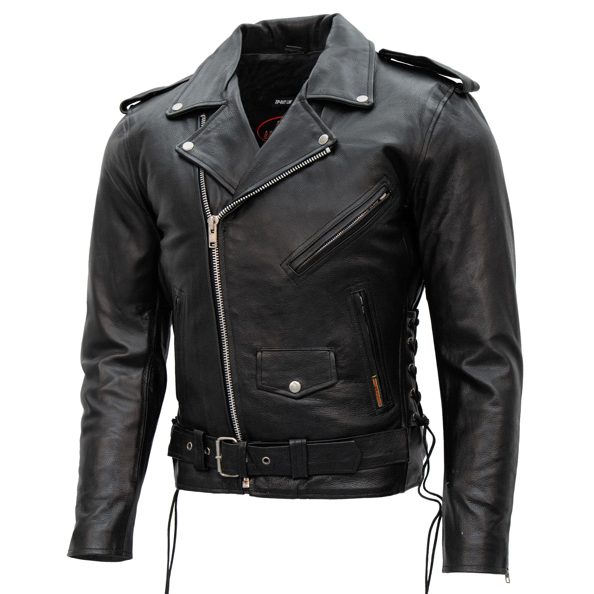 Hot Leathers JKM1002 Classic Men’s Motorcycle Leather Jacket with Zip Out Lining - Image 9