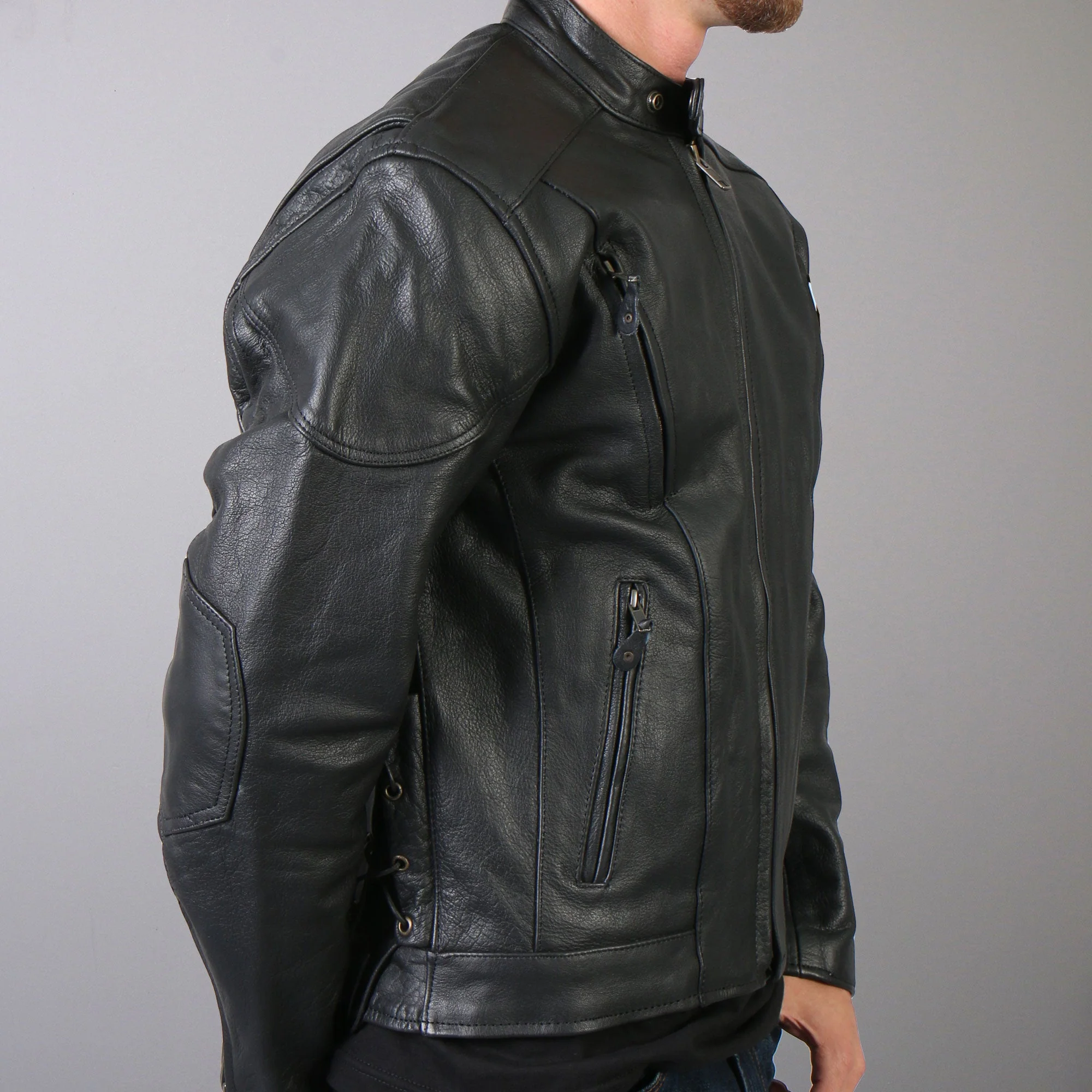 Hot Leathers JKM1010 Men's Motorcycle Vented Leather Biker Jacket - Image 12