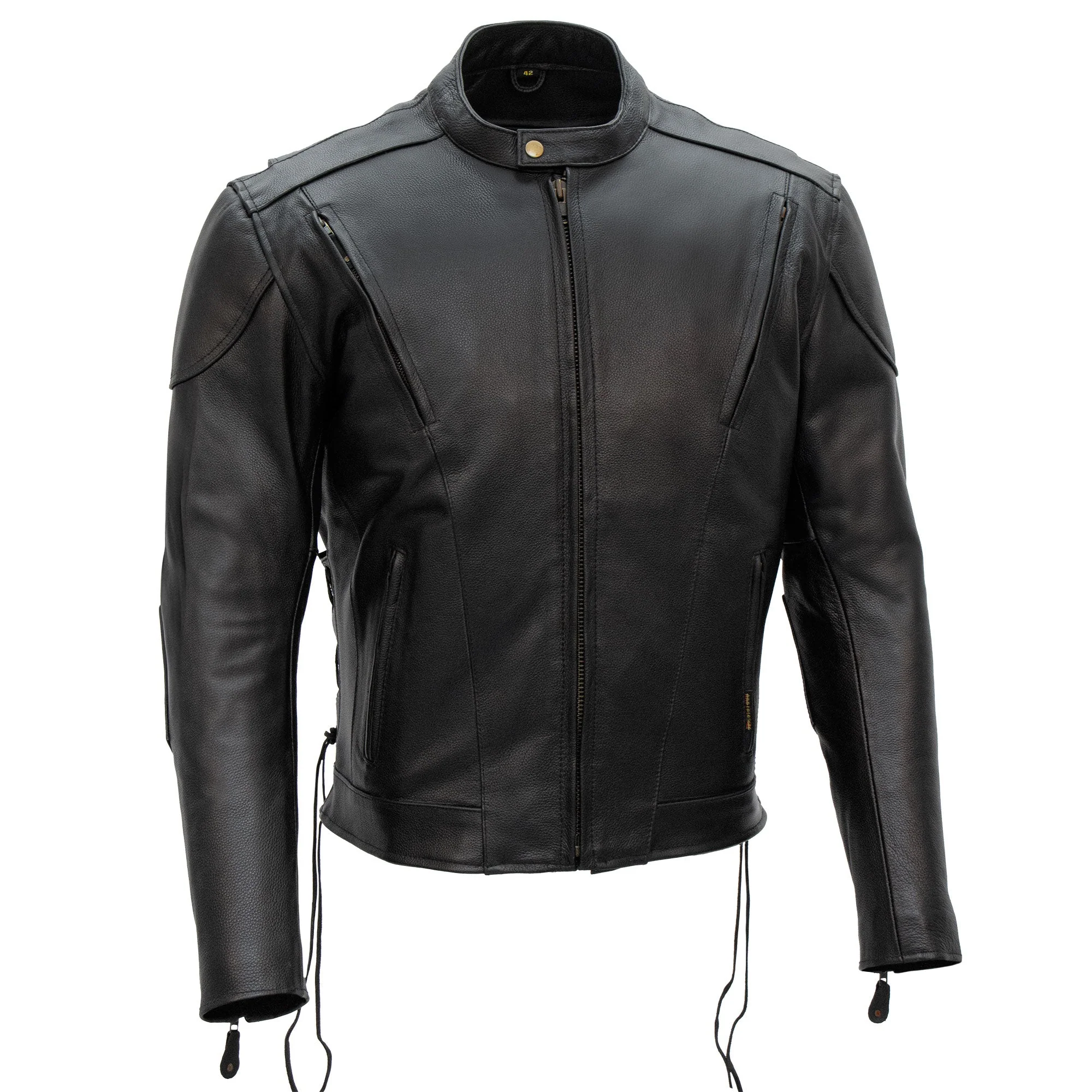 Hot Leathers JKM1010 Men's Motorcycle Vented Leather Biker Jacket - Image 2