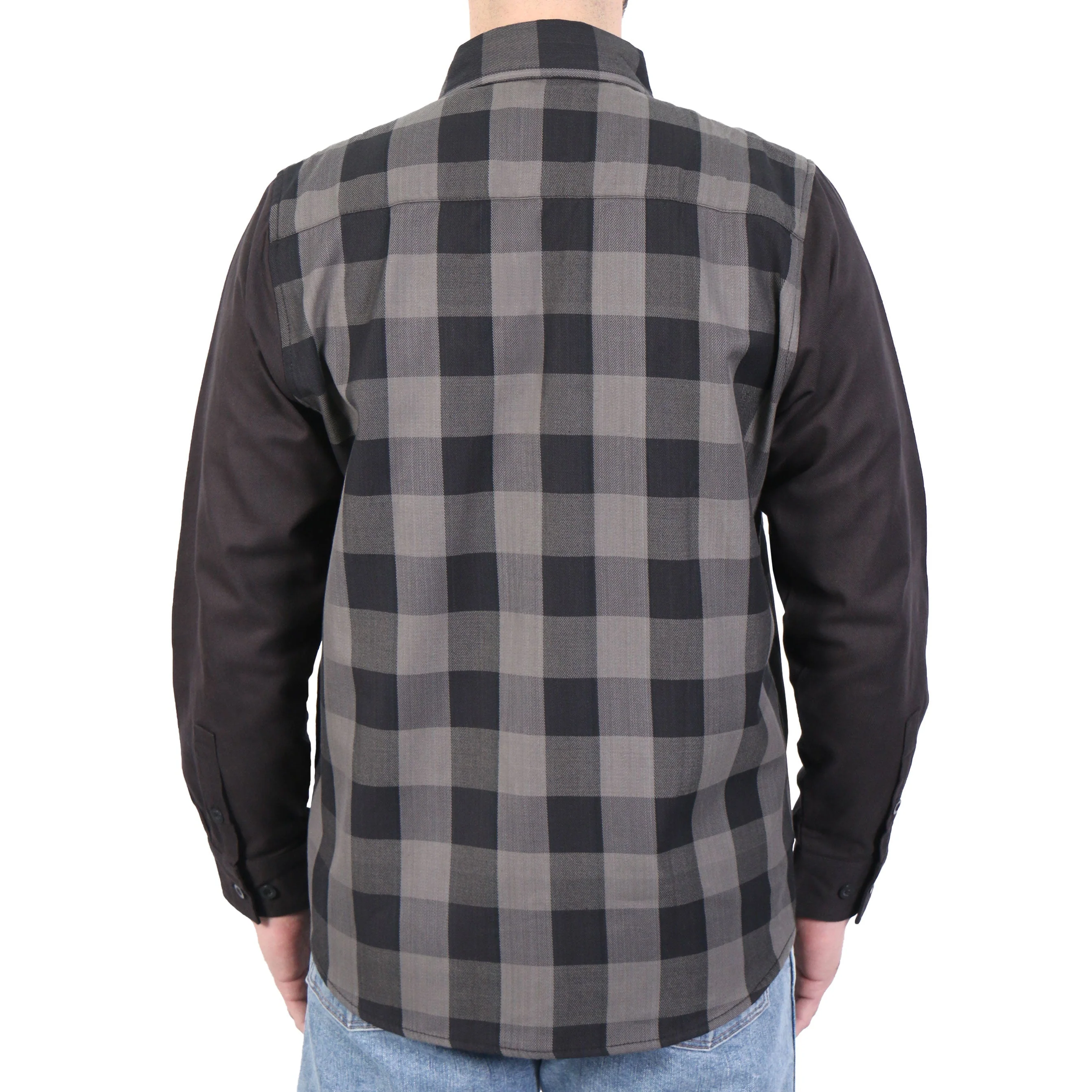 Hot Leathers Mens Black And Gray 2 Toned Long Sleeve Flannel Shirt FLM2042 - Image 2