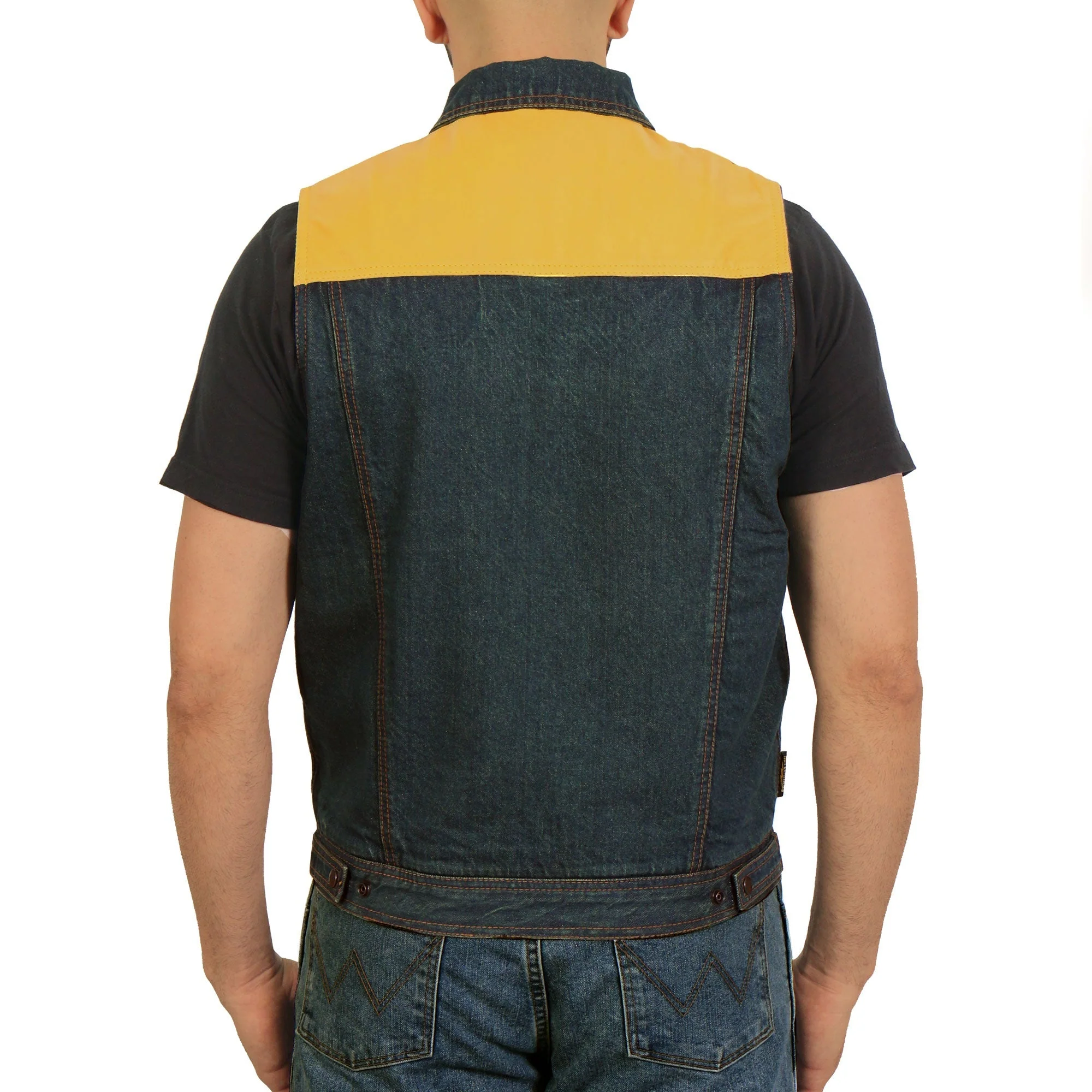 Hot Leathers Men's Leather and Denium Conceal Carry Vest - Image 4