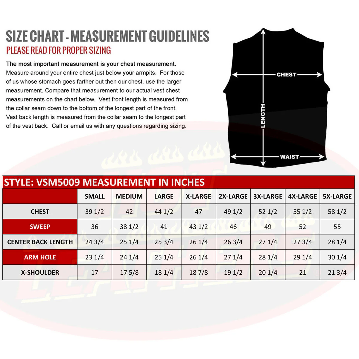 Hot Leathers Premium USA Made Leather V Neck Club Style Zipper Front Motorcycle Biker Vest - Image 4