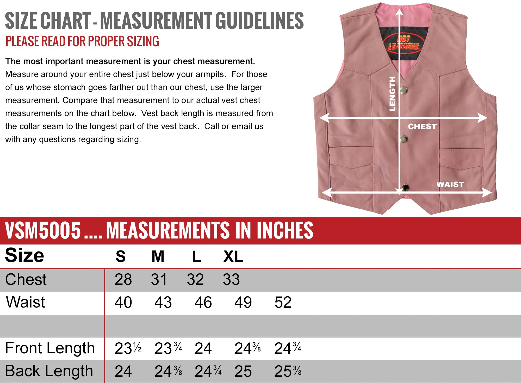 Hot Leathers VSK1003 Kids Leather Pink Toddler Vest - Image 2