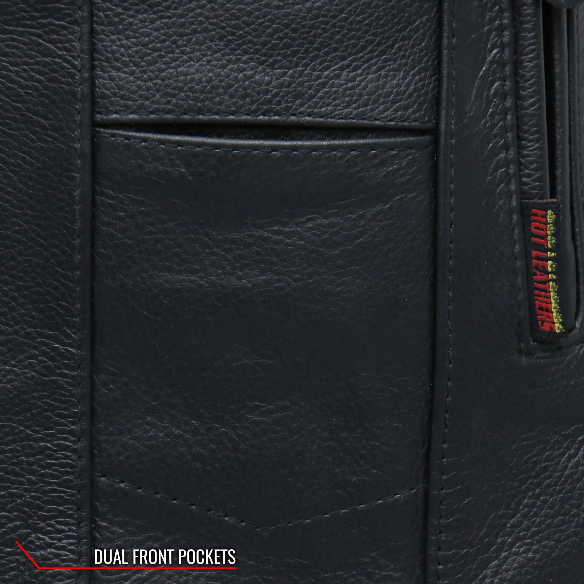 Hot Leathers VSL1008 Ladies Black Motorcycle 'Ten Pocket' Leather Biker Vest - Image 11