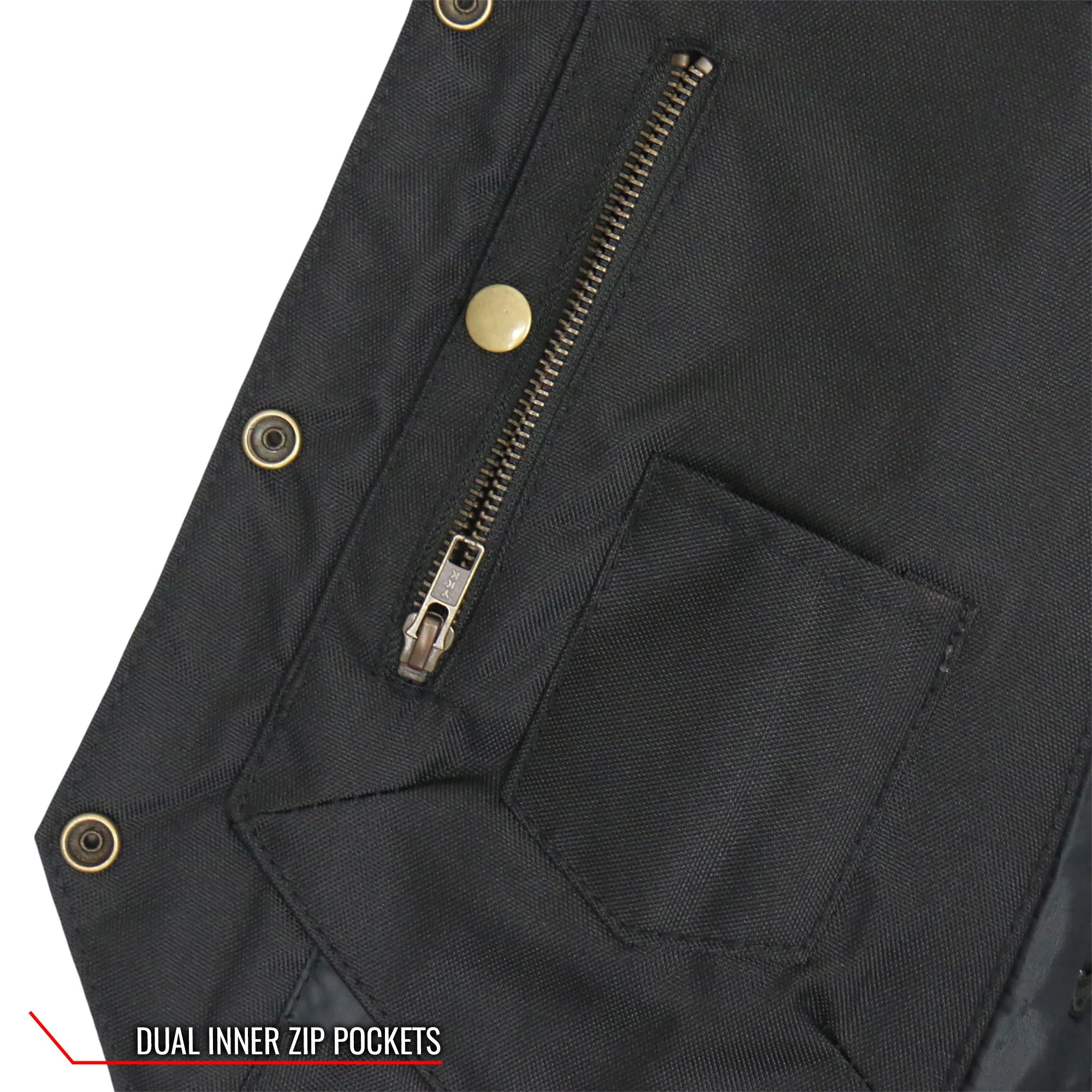 Hot Leathers VSL1008 Ladies Black Motorcycle 'Ten Pocket' Leather Biker Vest - Image 15
