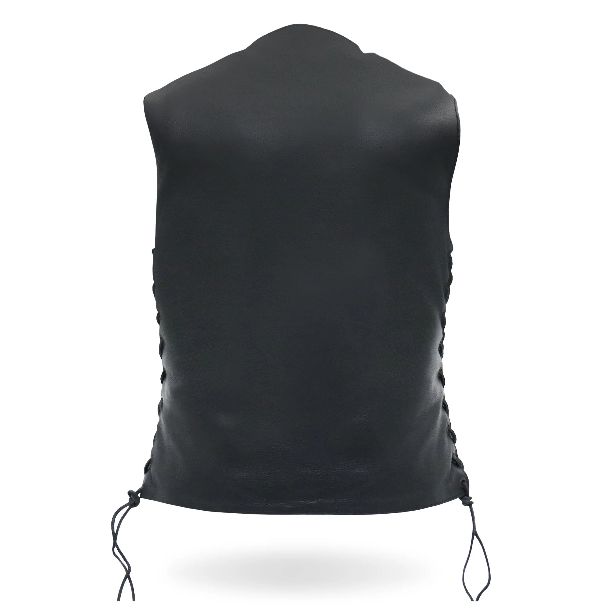 Hot Leathers VSL1008 Ladies Black Motorcycle 'Ten Pocket' Leather Biker Vest - Image 2