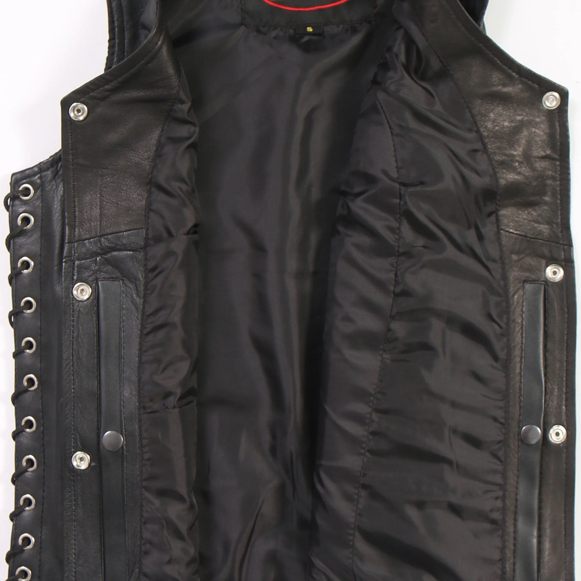 Hot Leathers VSL1010 Ladies Motorcycle Black Lambskin Side Lace Biker Vest - Image 5