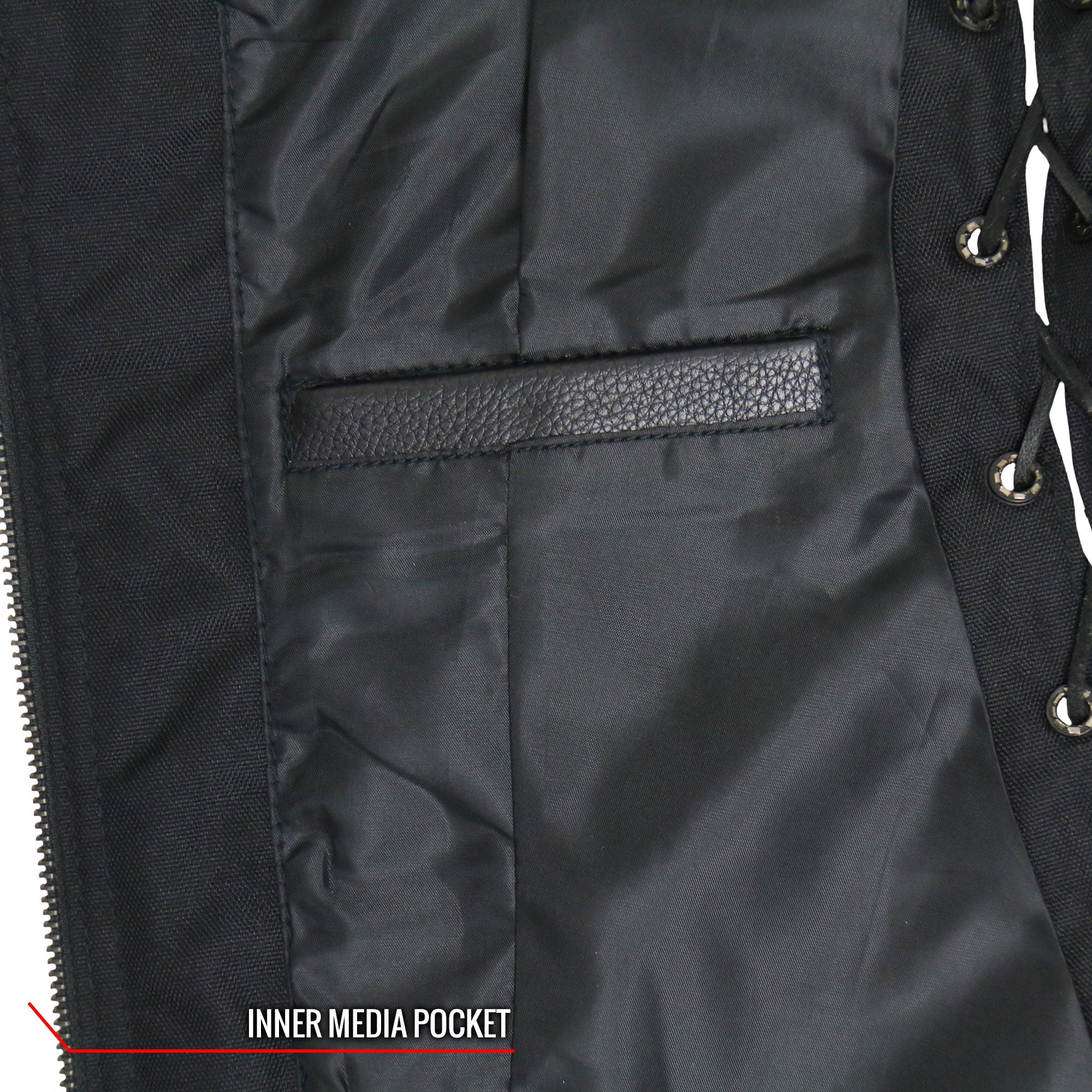 Hot Leathers VSL1013 Ladies motorcycle style Black Leather Side Lace Zip-Up Biker Vest - Image 14