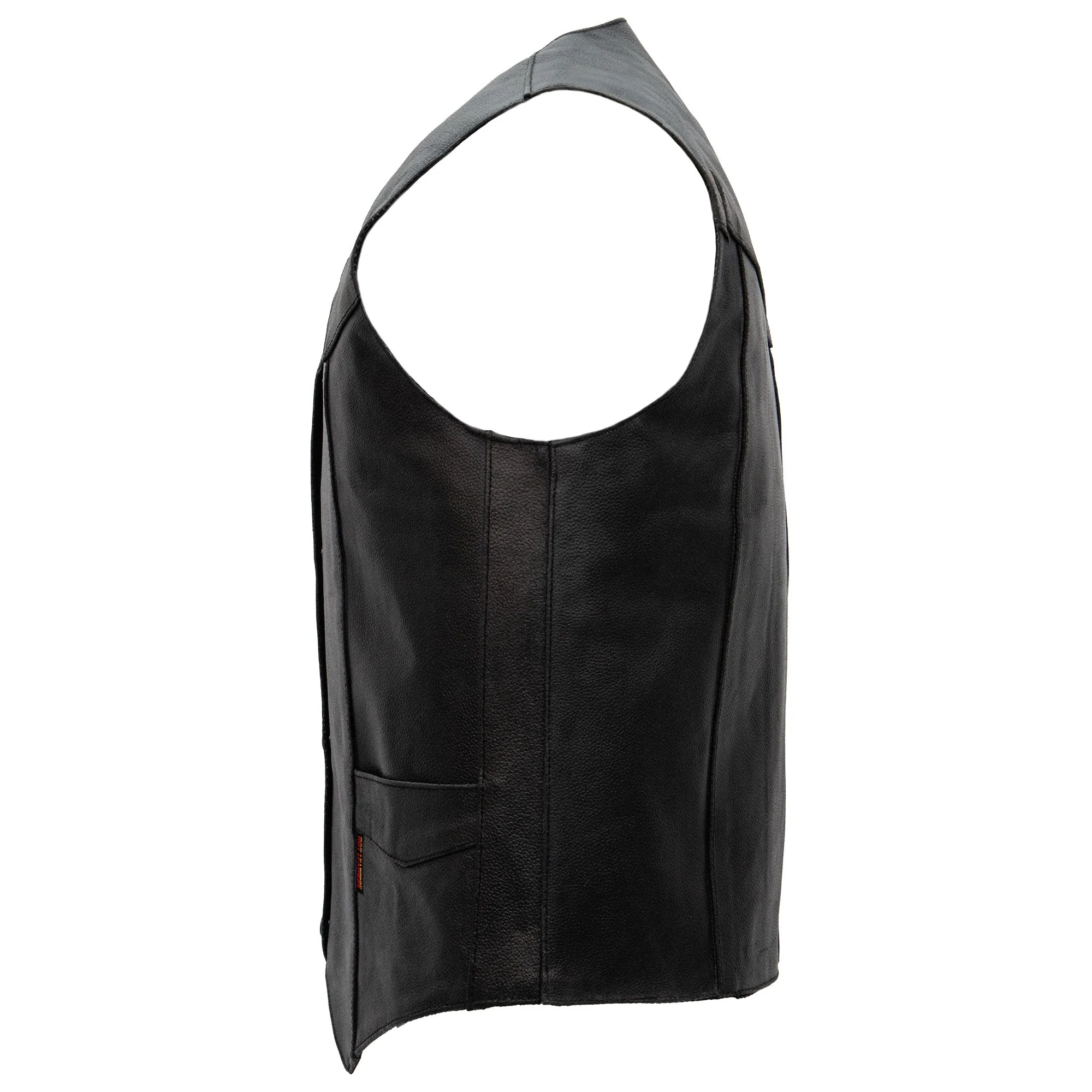 Hot Leathers VSM1014 Men's Motorcycle Black Heavyweight Leather Biker Vest with Inside Pocket - Image 11