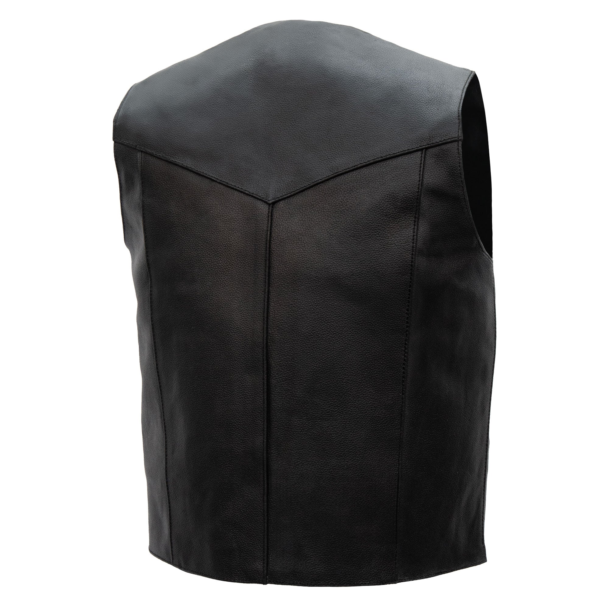Hot Leathers VSM1014 Men's Motorcycle Black Heavyweight Leather Biker Vest with Inside Pocket - Image 5