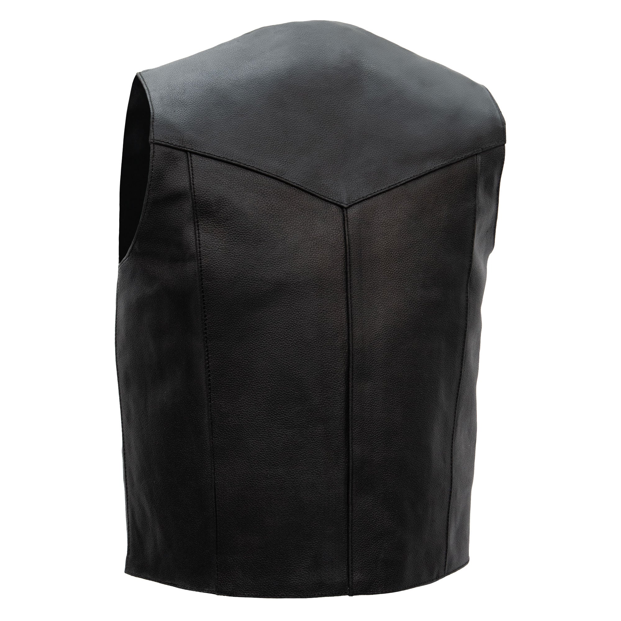 Hot Leathers VSM1014 Men's Motorcycle Black Heavyweight Leather Biker Vest with Inside Pocket - Image 8