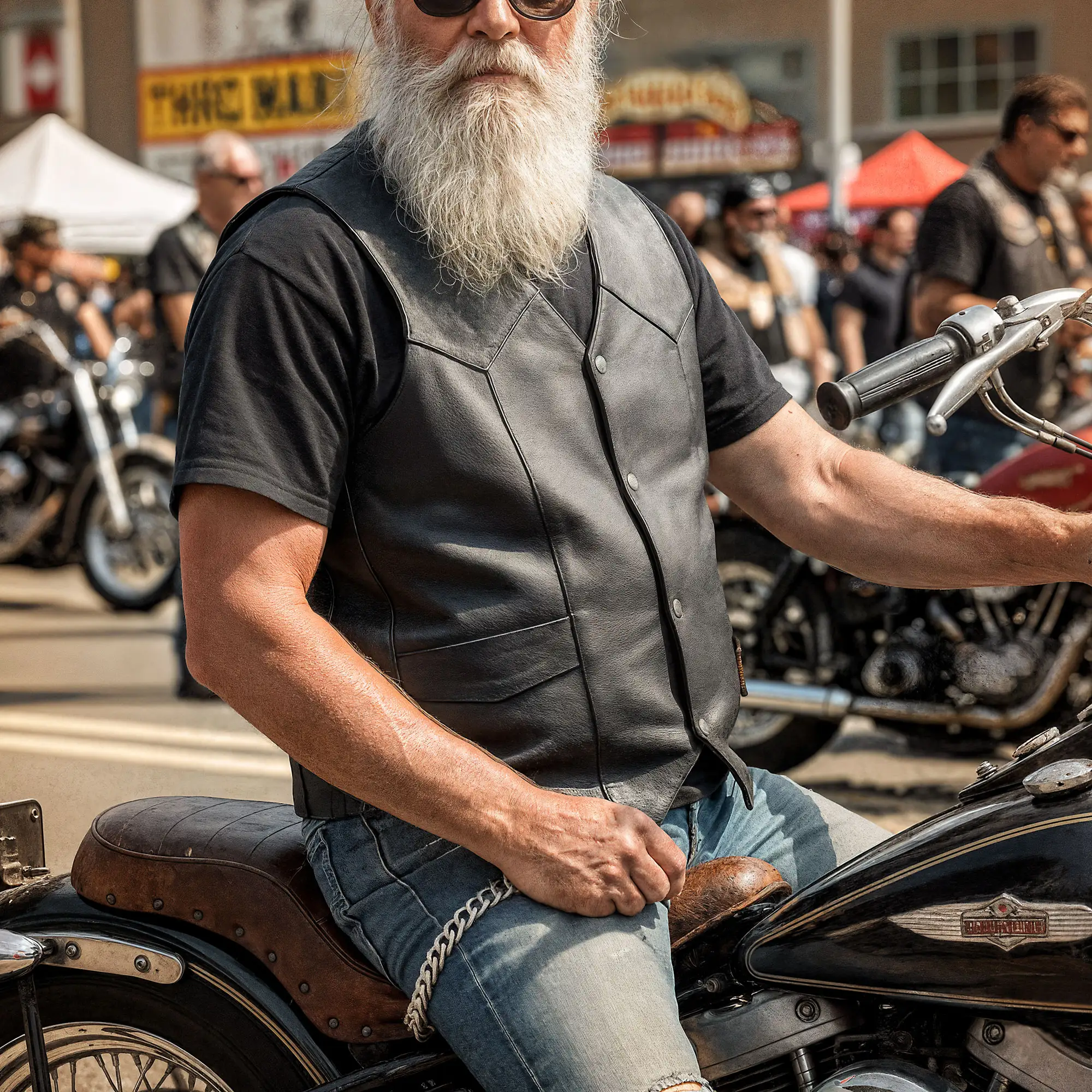 Hot Leathers VSM1014 Men's Motorcycle Black Heavyweight Leather Biker Vest with Inside Pocket - Image 9