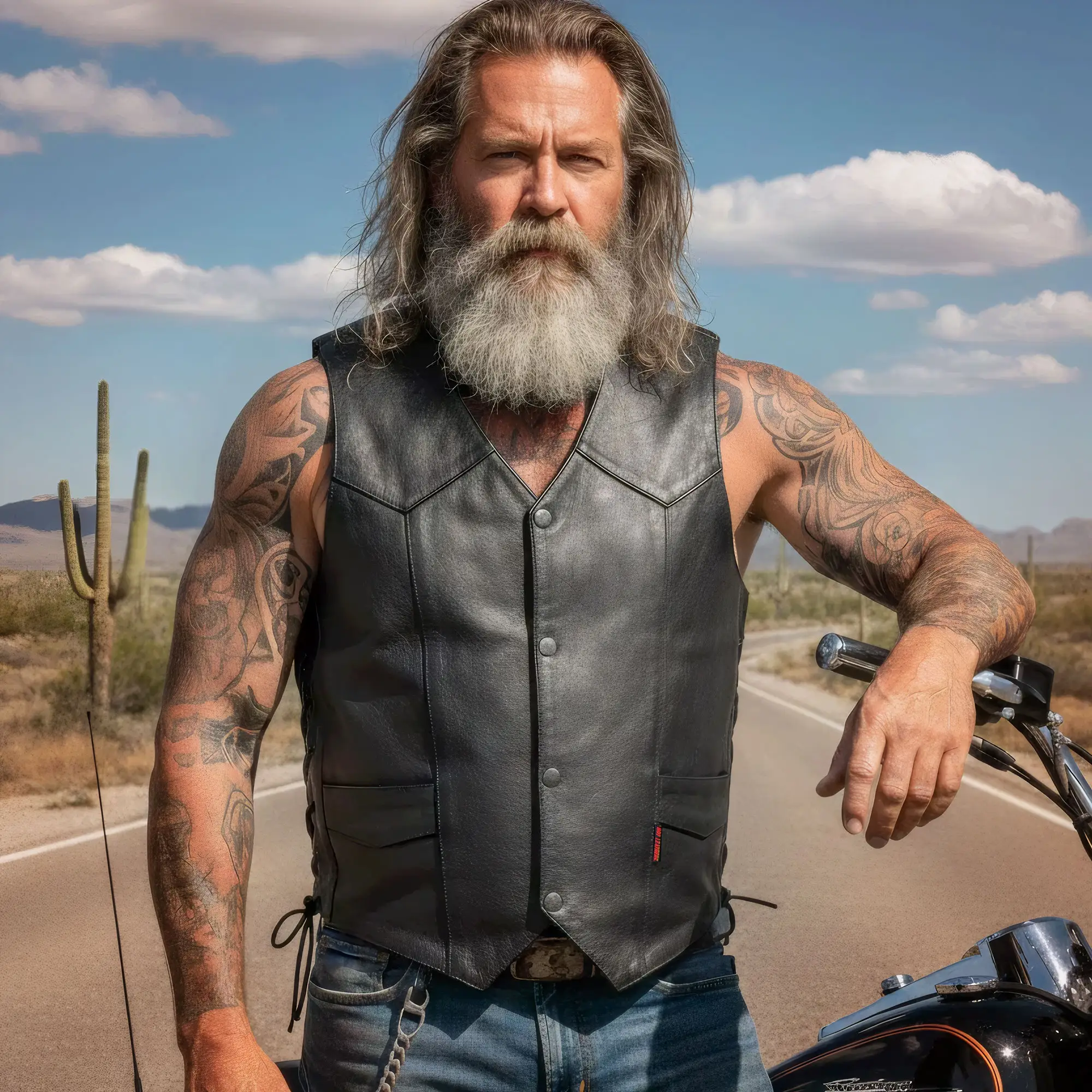 Hot Leathers VSM1015 Men's Black Heavyweight Motorcycle style Leather Biker Vest with Side Laces - Image 4