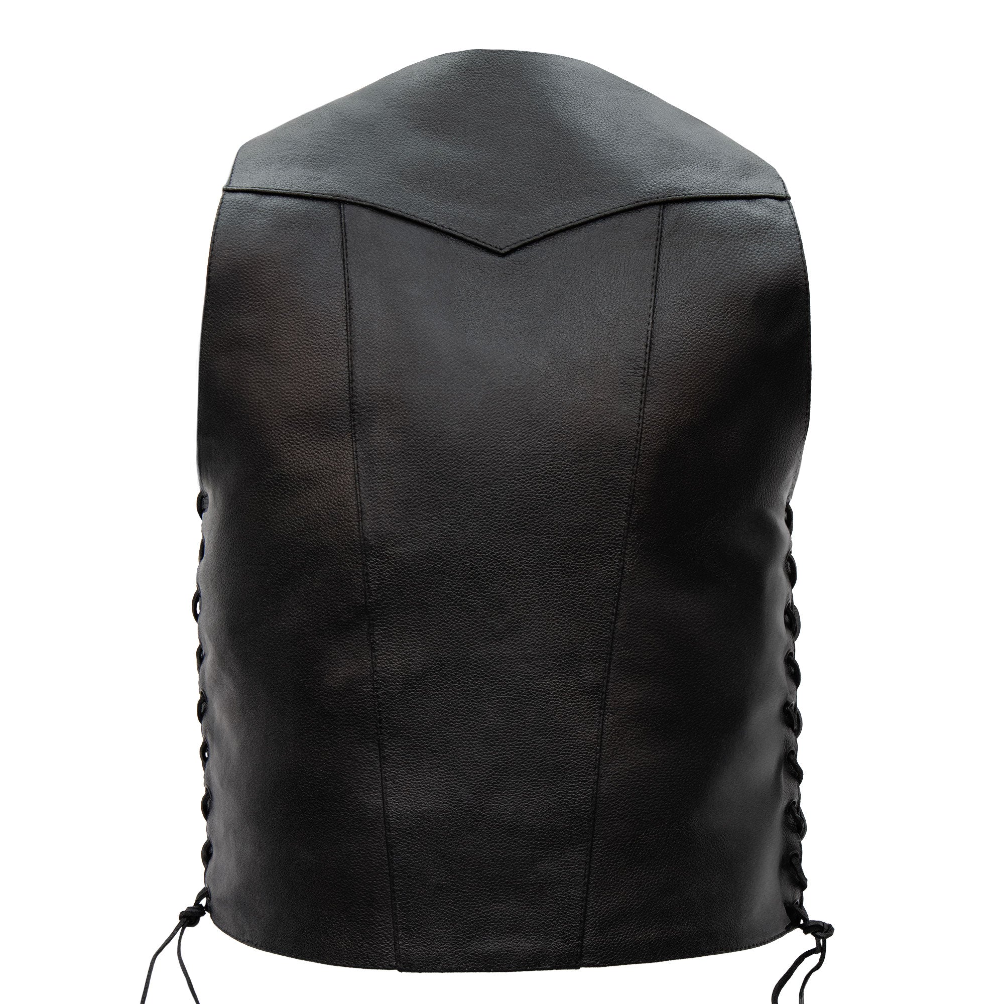 Hot Leathers VSM1017 Men's Motorcycle Black '10 Pocket' Leather Biker Vest with Side Laces - Image 7