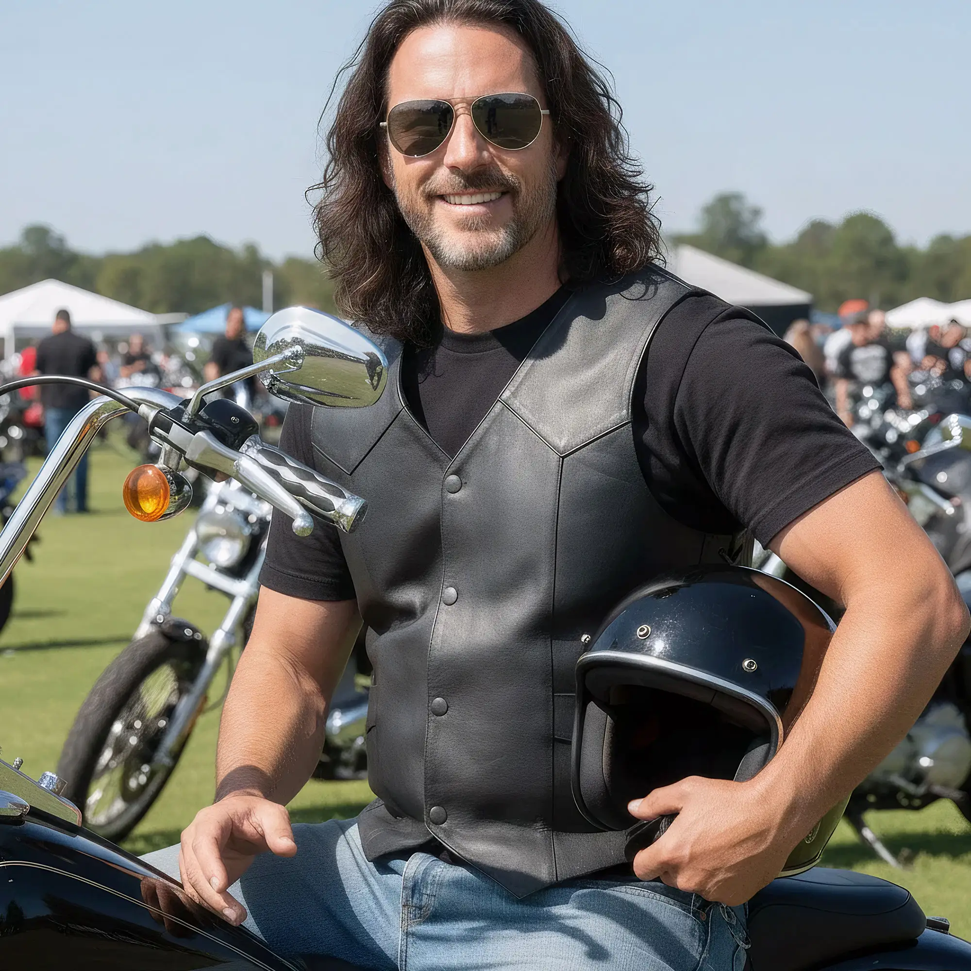Hot Leathers VSM1032 Men's Motorcycle style Black 'Classic' Leather Biker Vest - Image 5