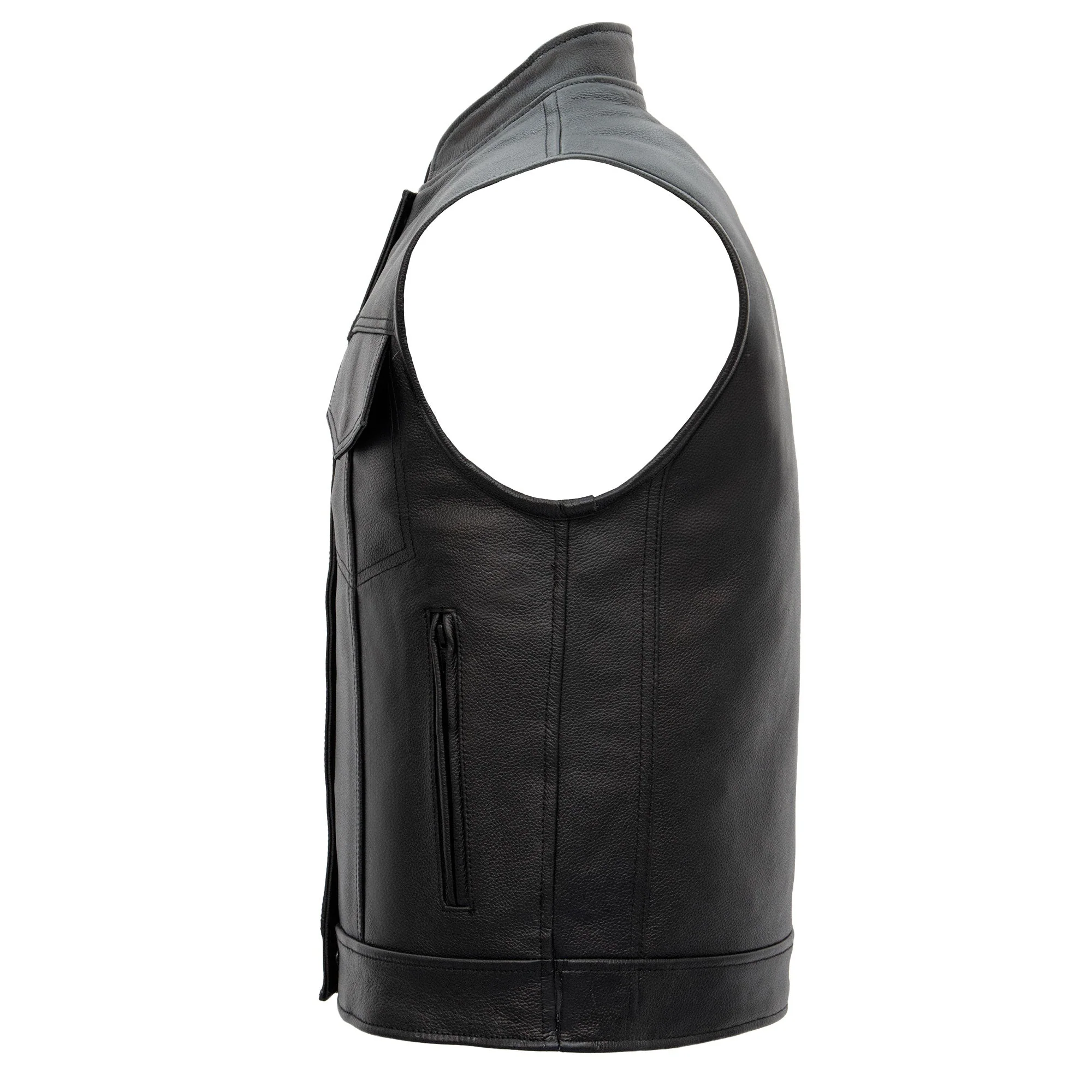 Hot Leathers VSM1052 Men's Black 'Patriotic' Motorcycle Club style Conceal and Carry Leather Biker Vest - Image 11
