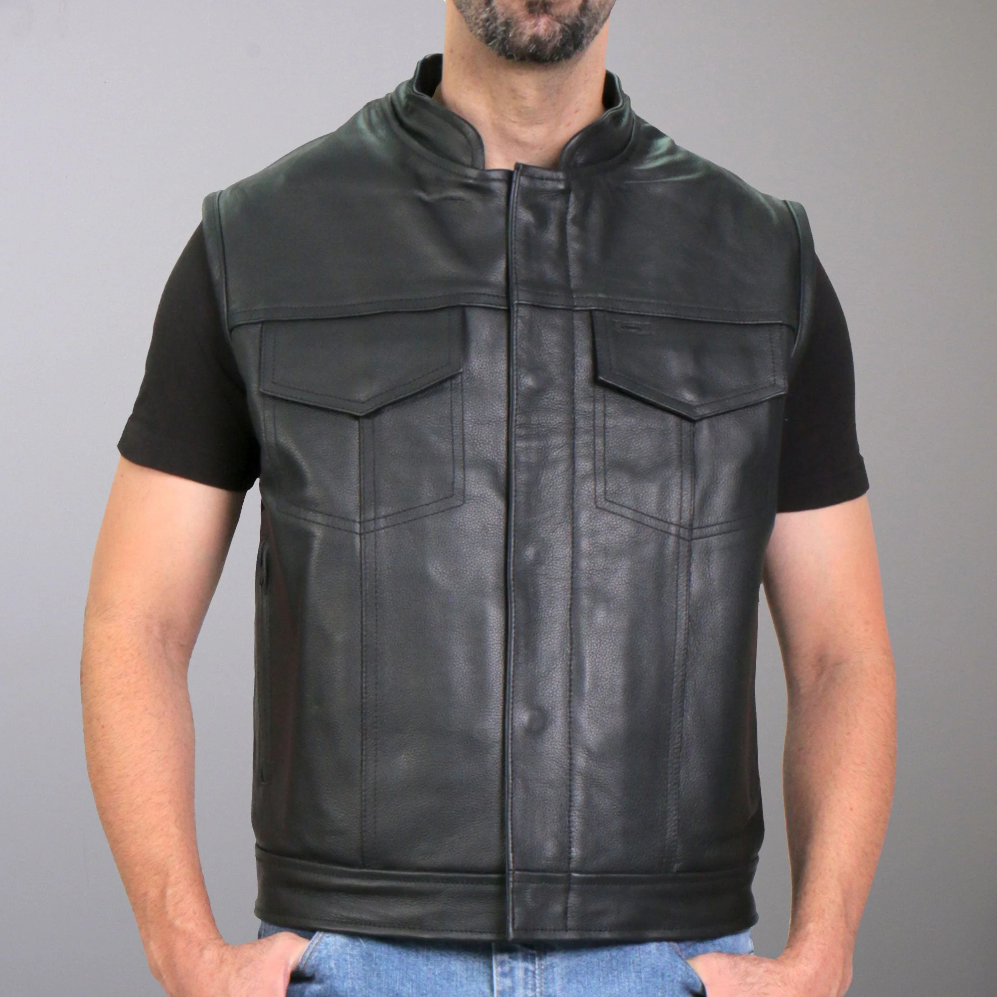Hot Leathers VSM1052 Men's Black 'Patriotic' Motorcycle Club style Conceal and Carry Leather Biker Vest - Image 13