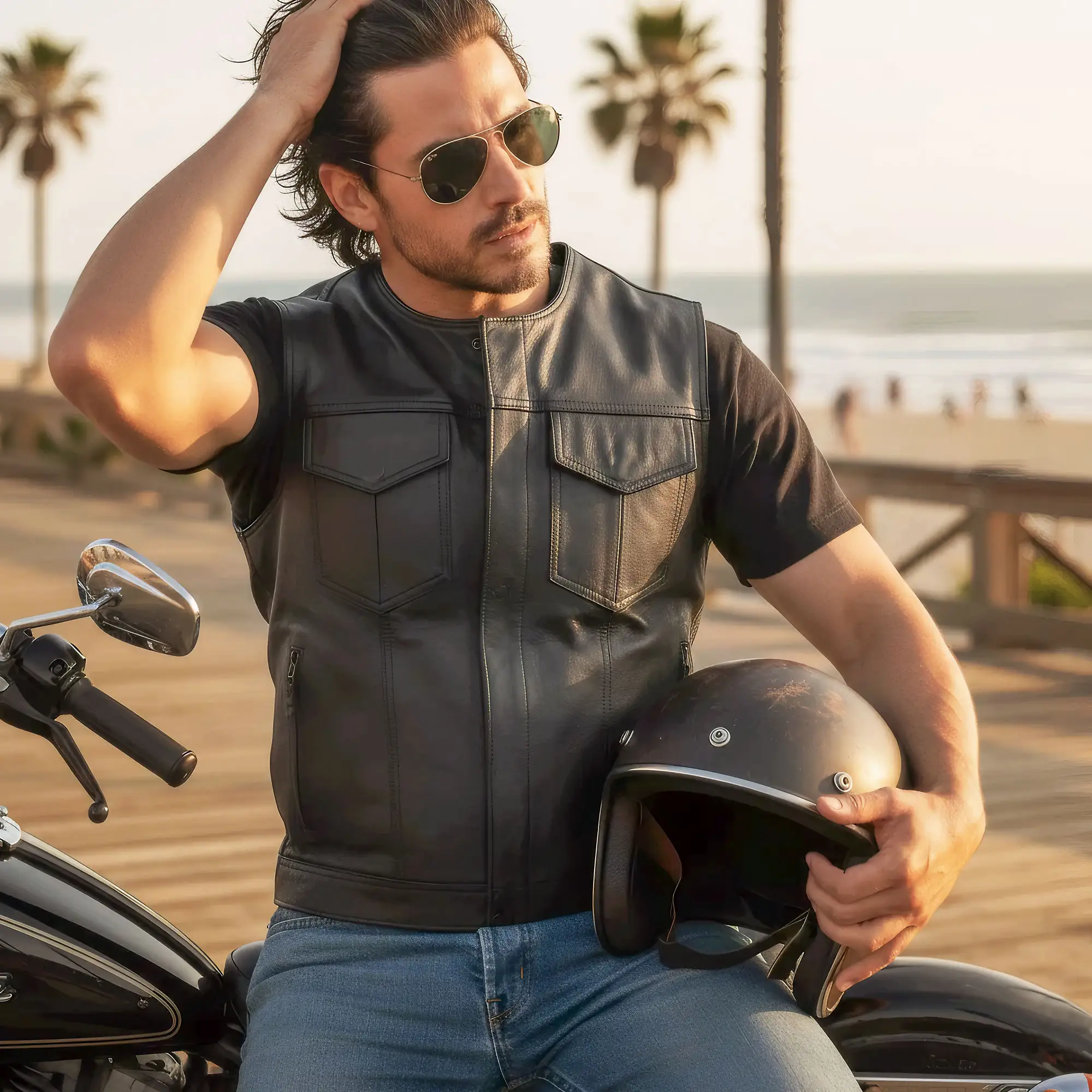 Hot Leathers VSM1052 Men's Black 'Patriotic' Motorcycle Club style Conceal and Carry Leather Biker Vest - Image 21