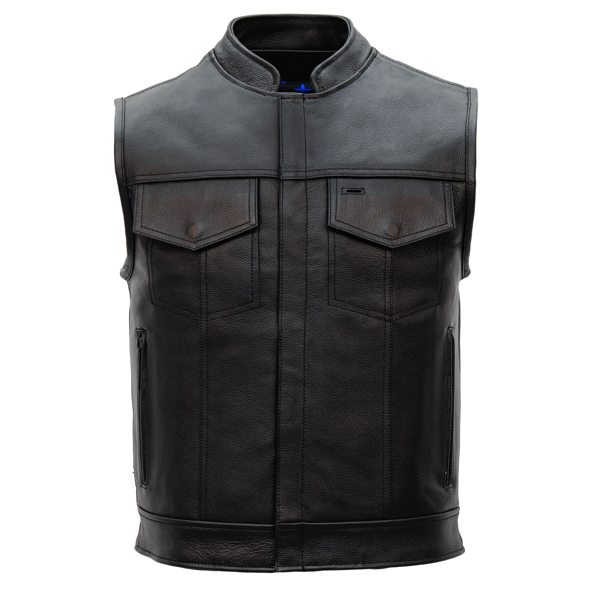Hot Leathers VSM1052 Men's Black 'Patriotic' Motorcycle Club style Conceal and Carry Leather Biker Vest - Image 4