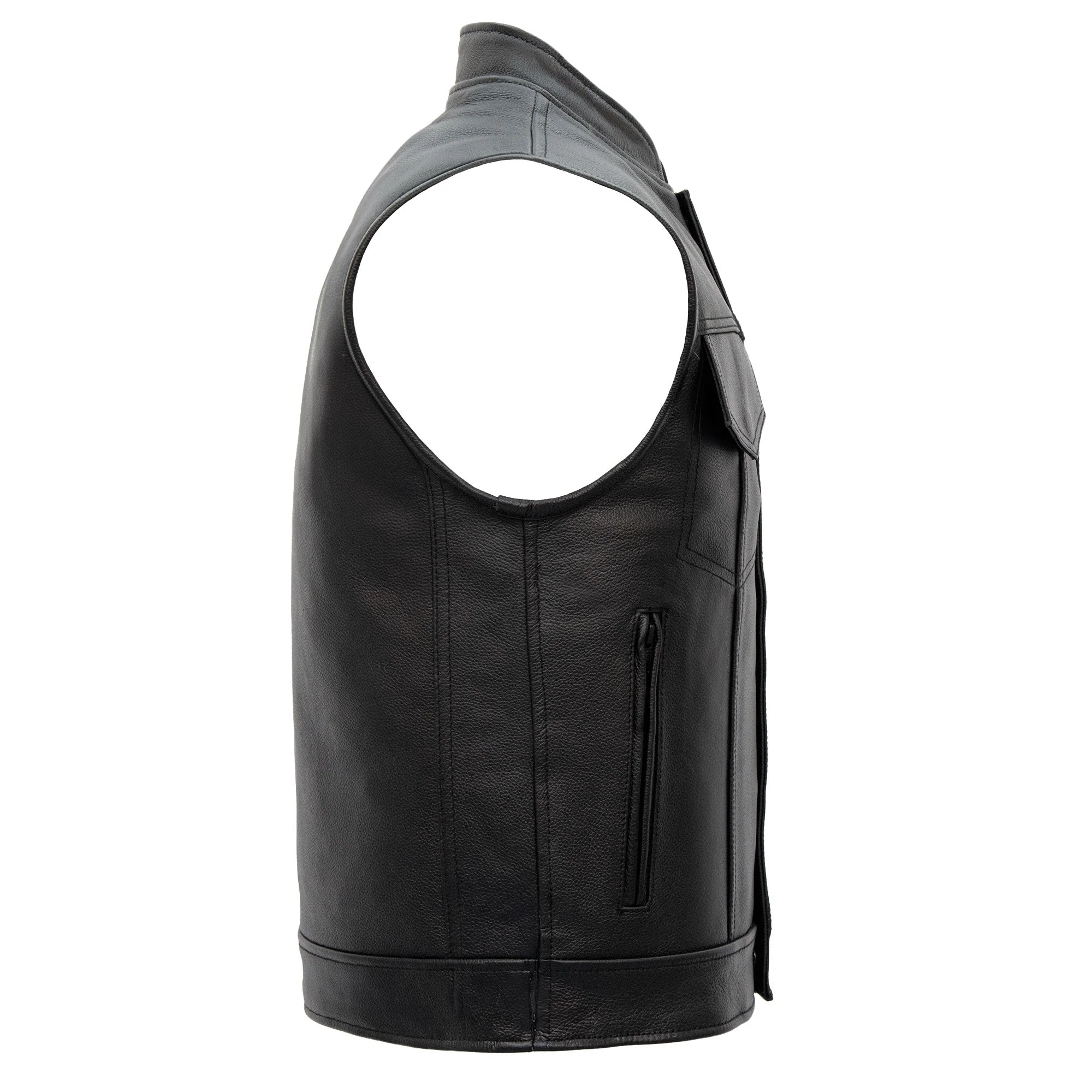Hot Leathers VSM1052 Men's Black 'Patriotic' Motorcycle Club style Conceal and Carry Leather Biker Vest - Image 7
