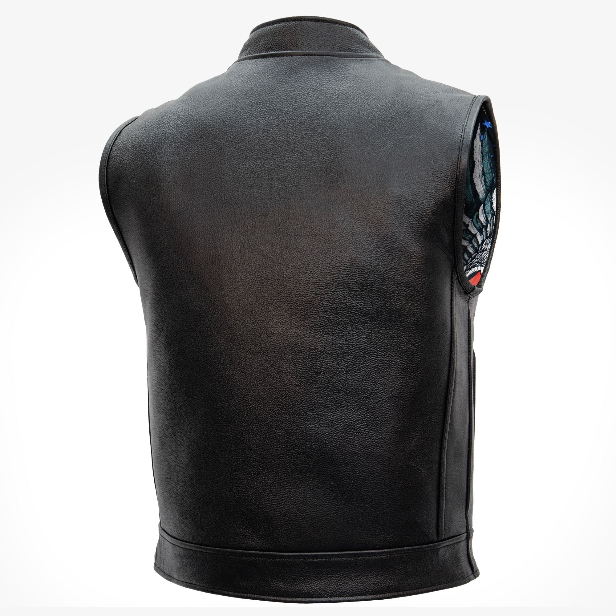 Hot Leathers VSM1052 Men's Black 'Patriotic' Motorcycle Club style Conceal and Carry Leather Biker Vest - Image 8