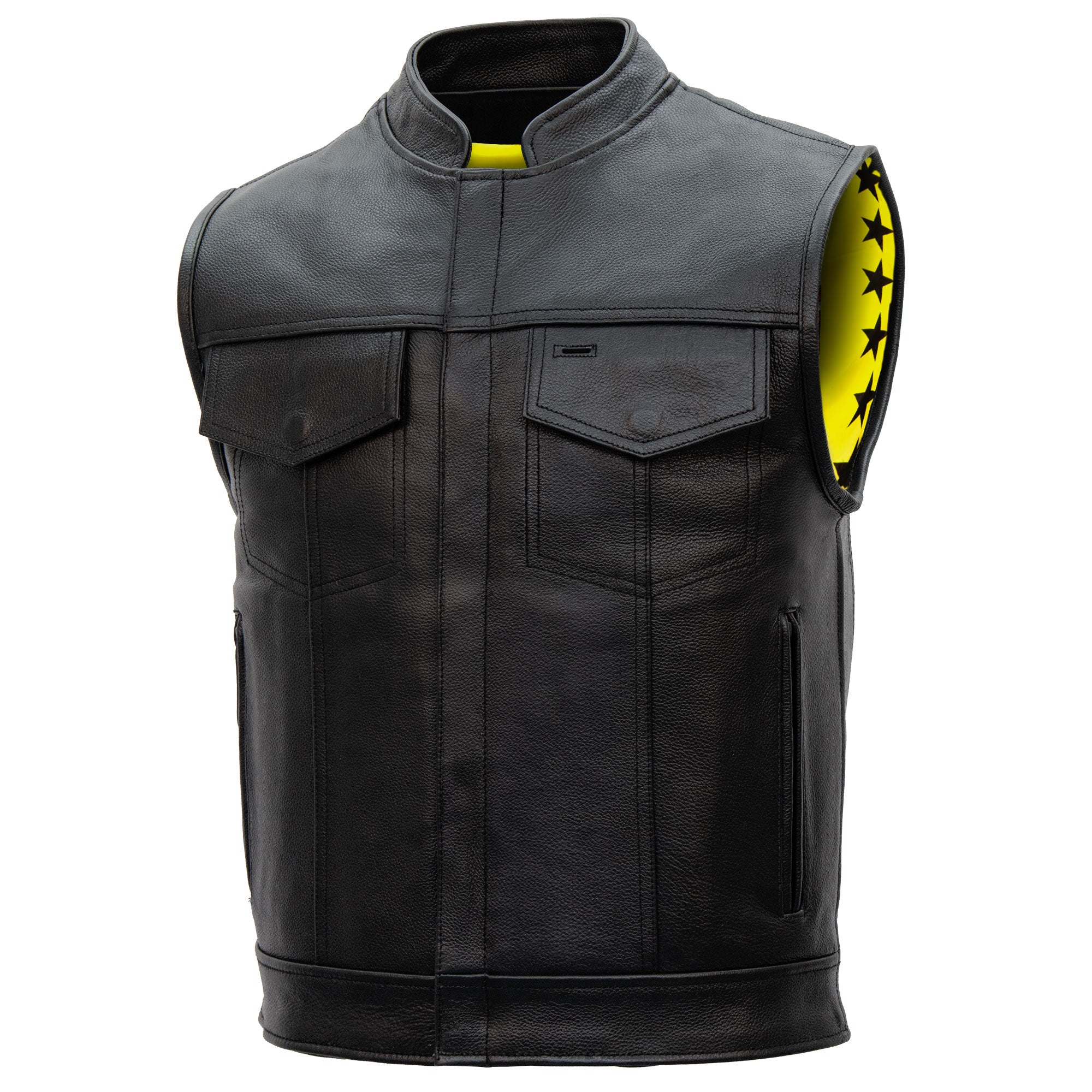 Hot Leathers VSM1053 Men's Black 'Don't Tread On Me' Motorcycle Club Style Conceal and Carry Leather Biker Vest - Image 2