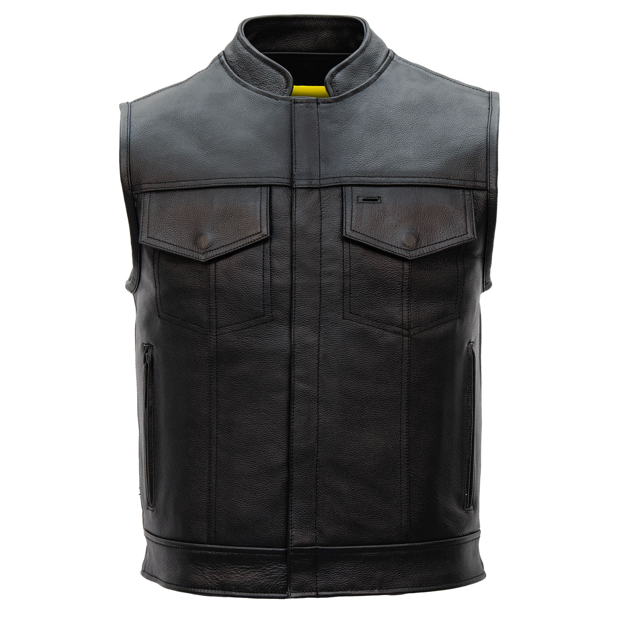 Hot Leathers VSM1053 Men's Black 'Don't Tread On Me' Motorcycle Club Style Conceal and Carry Leather Biker Vest - Image 4