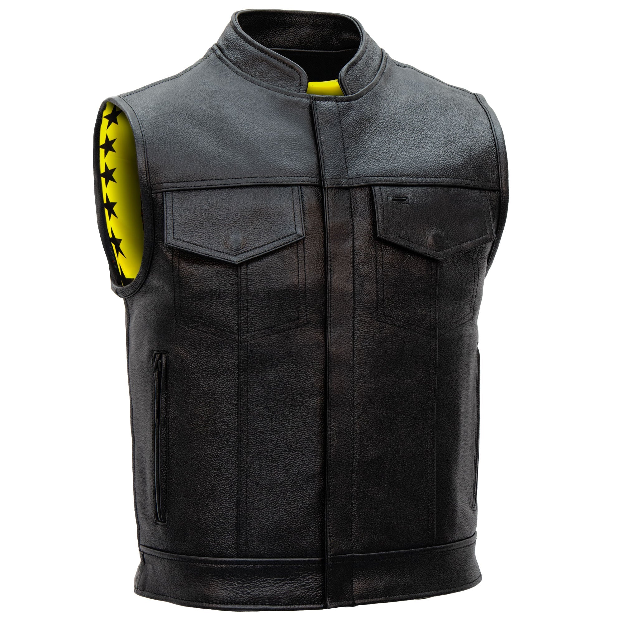 Hot Leathers VSM1053 Men's Black 'Don't Tread On Me' Motorcycle Club Style Conceal and Carry Leather Biker Vest - Image 5