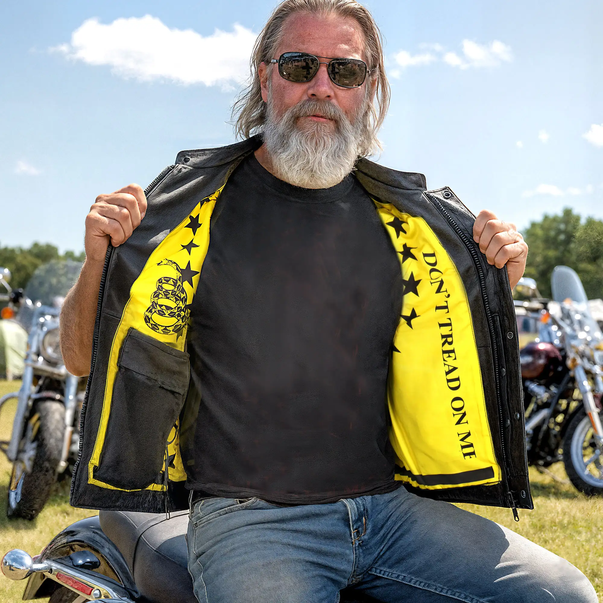 Hot Leathers VSM1053 Men's Black 'Don't Tread On Me' Motorcycle Club Style Conceal and Carry Leather Biker Vest - Image 6
