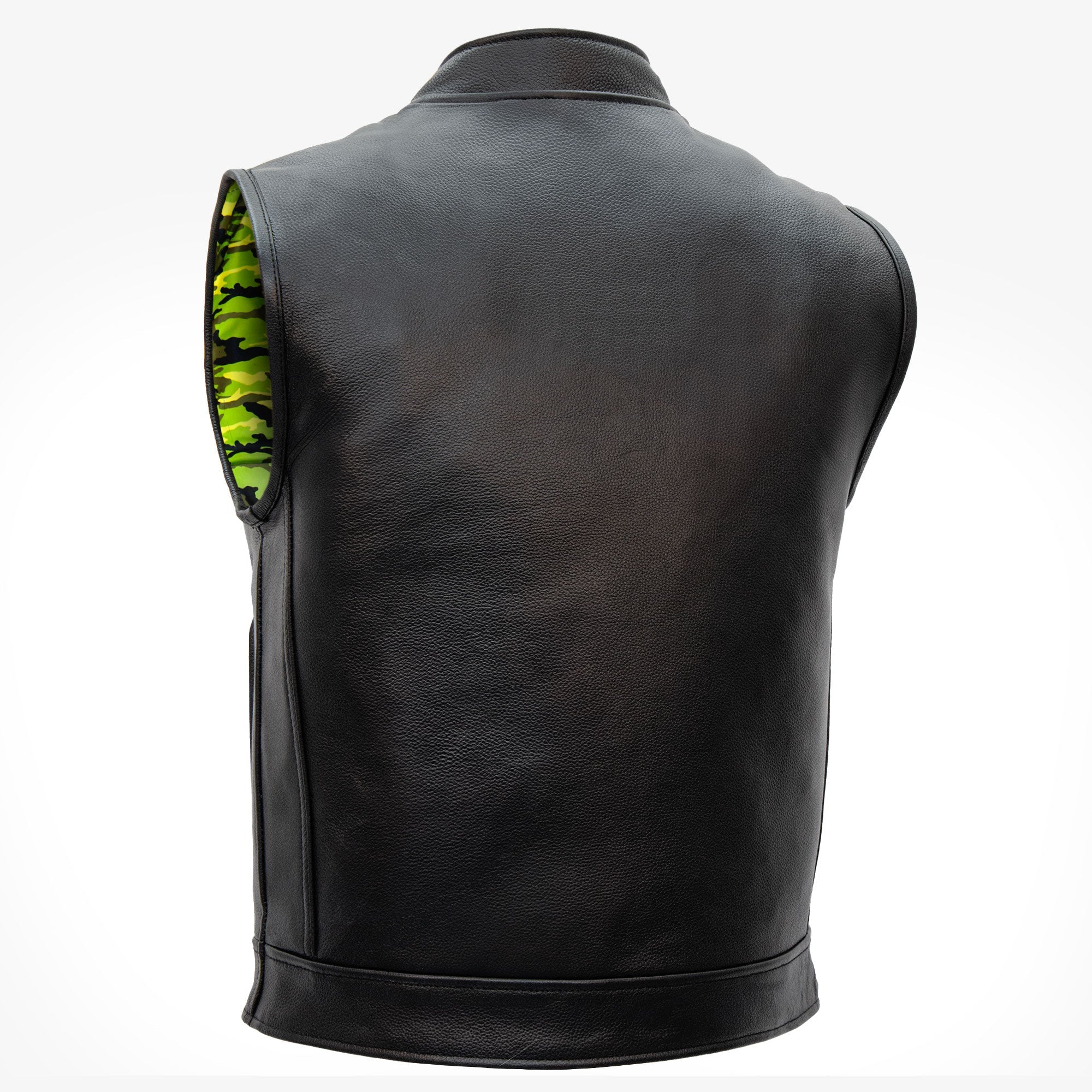 Hot Leathers VSM1058 Men's Black 'Camo Flag' Motorcycle Club Style Conceal and Carry Leather Biker Vest - Image 10