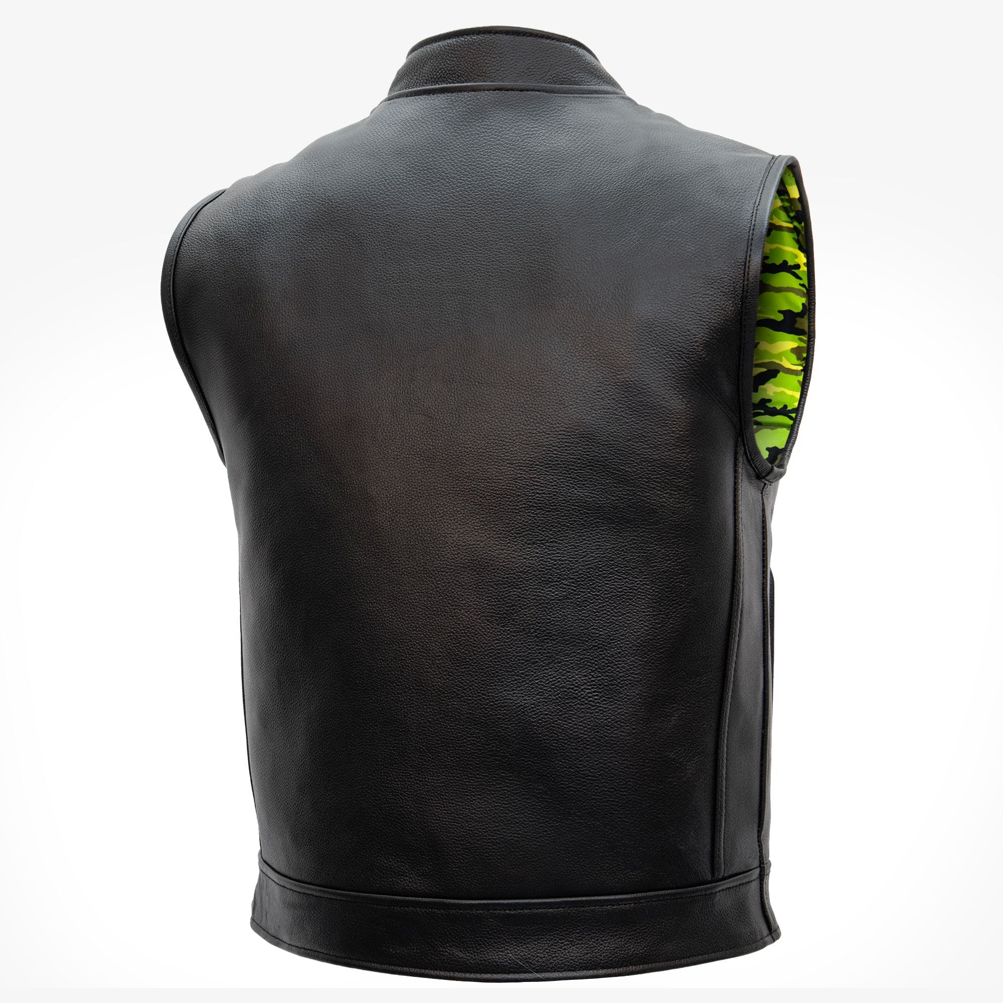 Hot Leathers VSM1058 Men's Black 'Camo Flag' Motorcycle Club Style Conceal and Carry Leather Biker Vest - Image 8