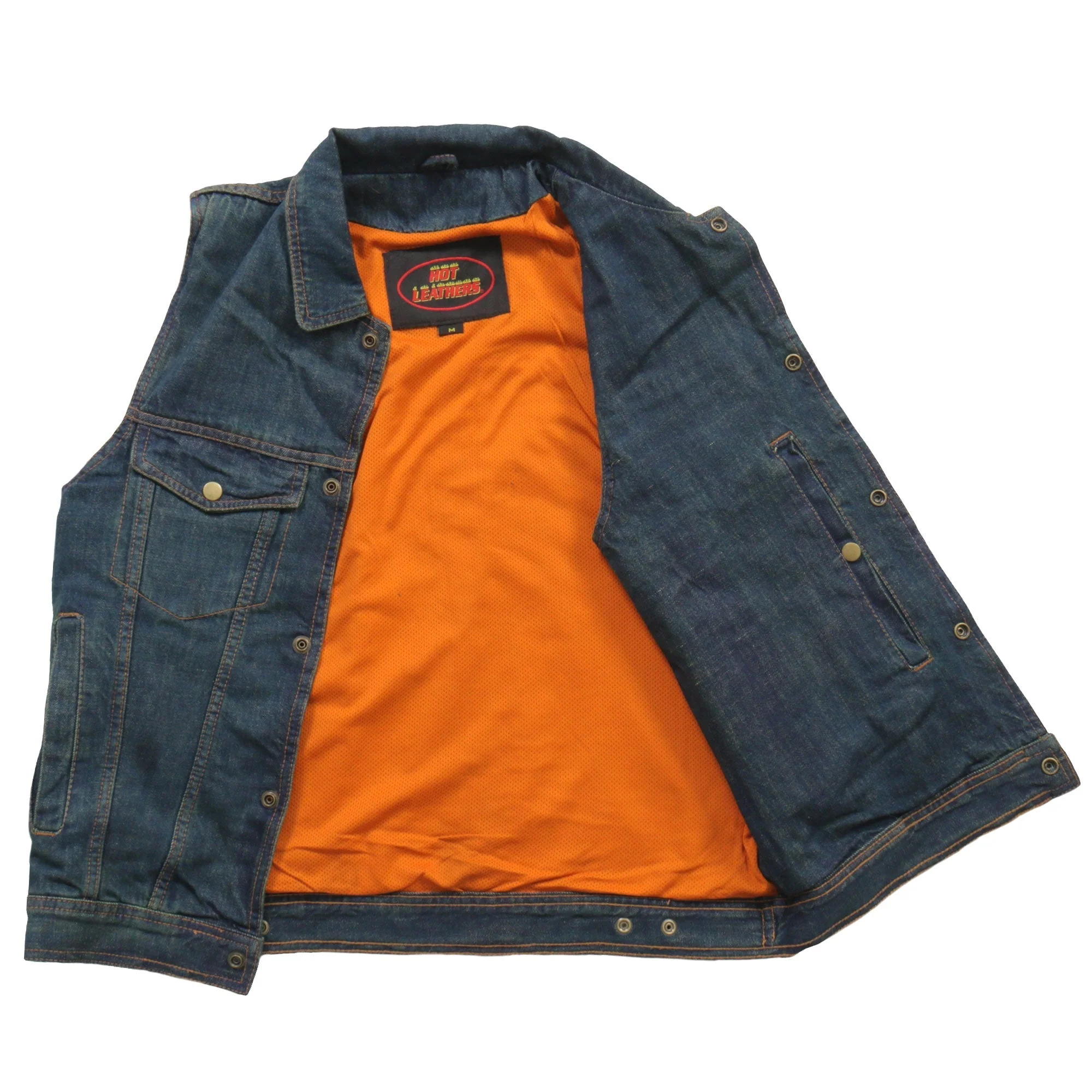 Hot Leathers VSM6001 Men's Motorcycle style Blue Denim Biker Vest - Image 6