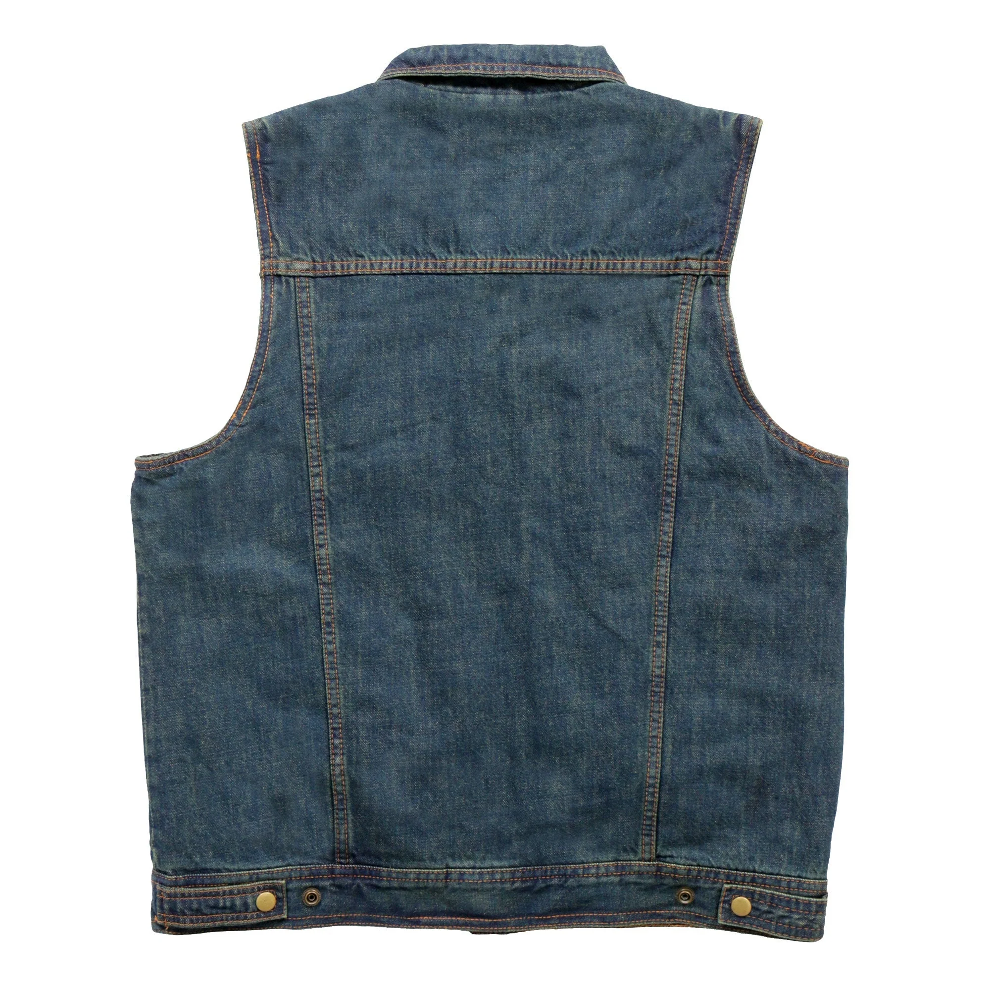 Hot Leathers VSM6001 Men's Motorcycle style Blue Denim Biker Vest - Image 7