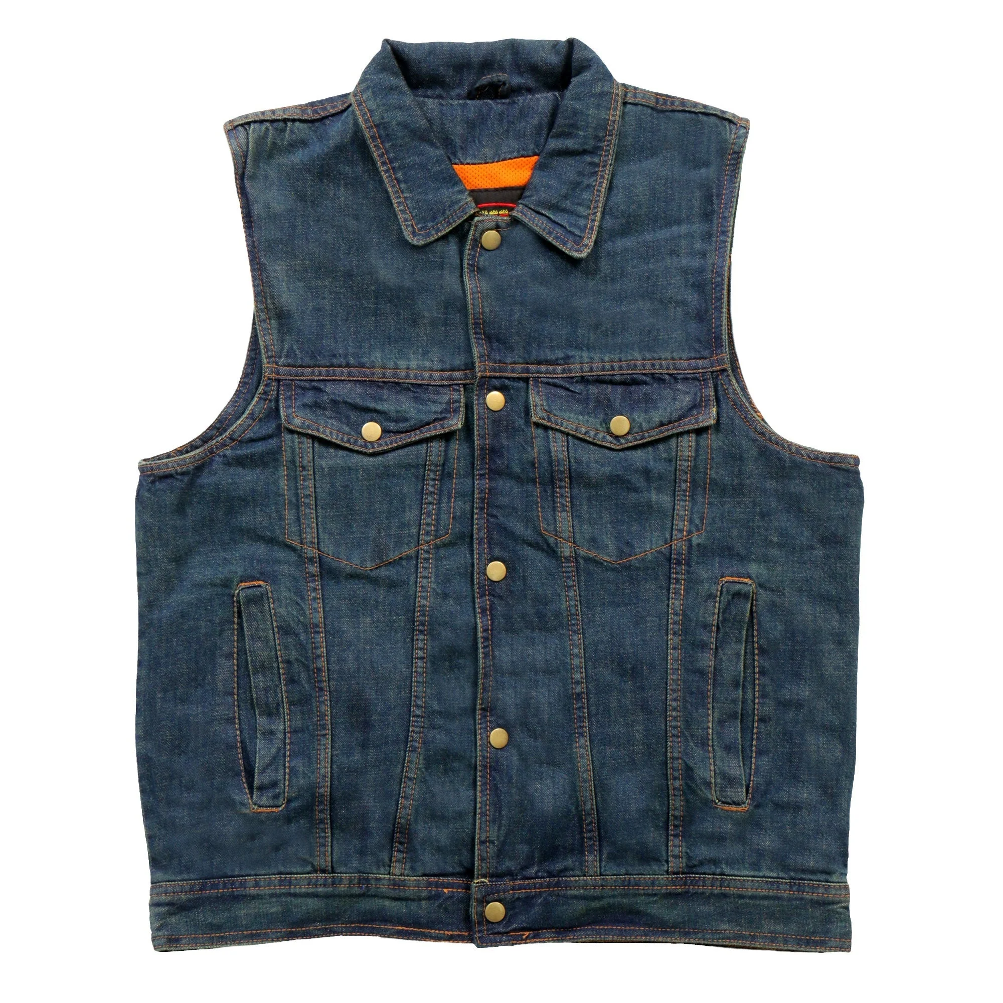 Hot Leathers VSM6001 Men's Motorcycle style Blue Denim Biker Vest - Image 8