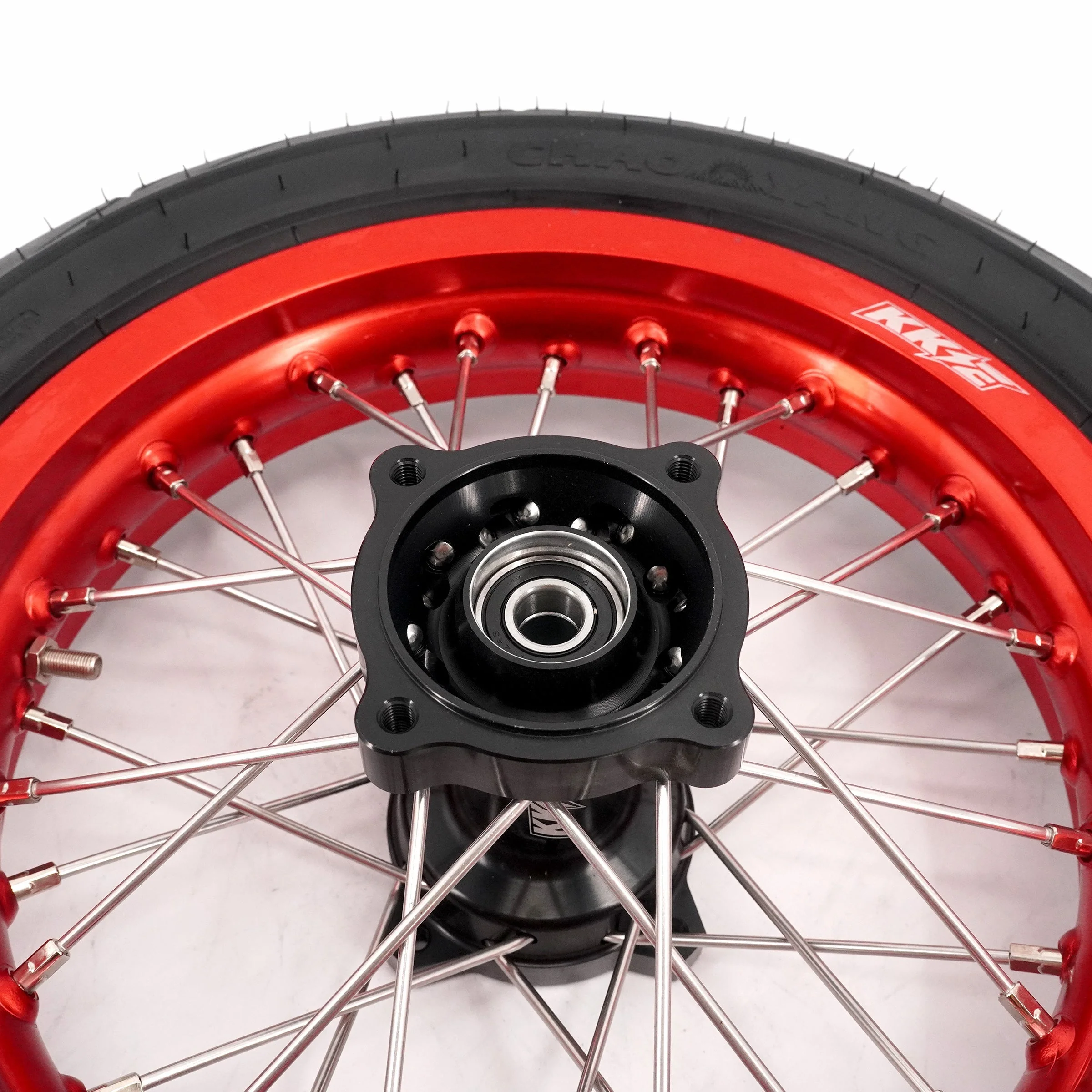 KKE Mini E-Bike Wheel Kit with Tires | Rawrr Mantis X 2024-2025 - Red Rims - 1.85*12’‘ & 2.15*12’‘ - Image 14