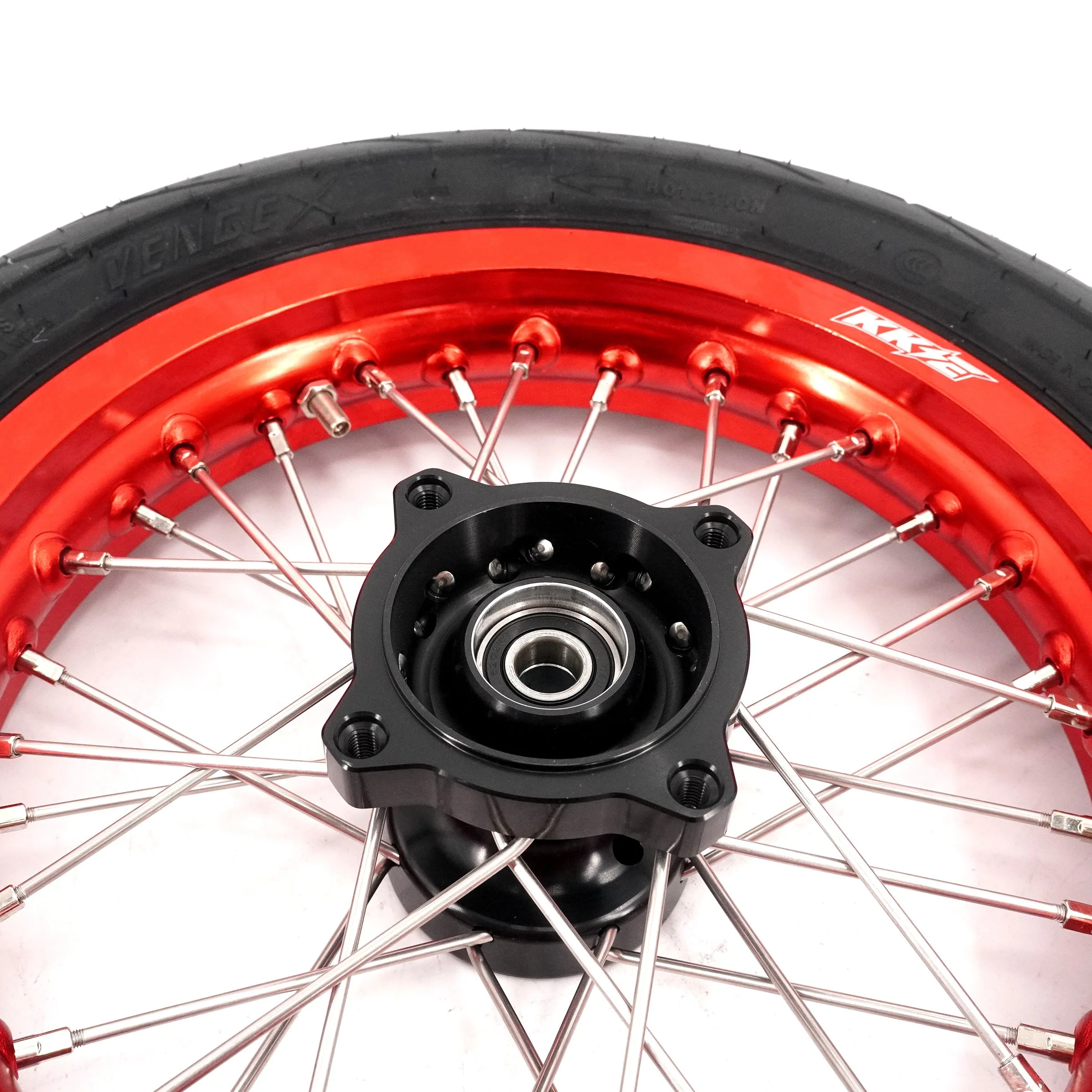KKE Mini E-Bike Wheel Kit with Tires | Rawrr Mantis X 2024-2025 - Red Rims - 1.85*12’‘ & 2.15*12’‘ - Image 6