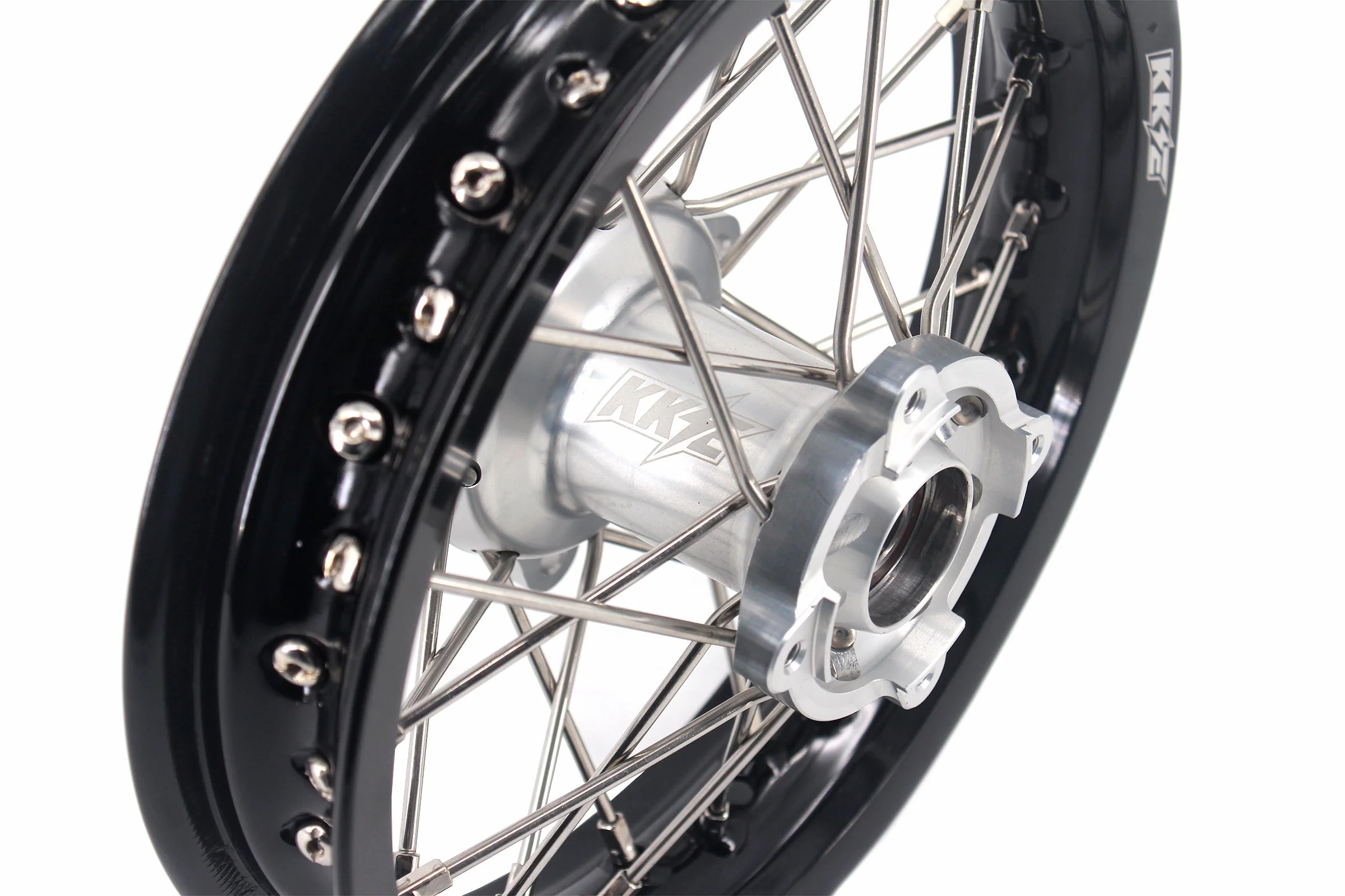 KKE 12 & 10 Kid's Wheels For KTM SX50 2014-2023 For Gas Gas MC50 2021-2024  Mini Bike Silver&Black - Image 12