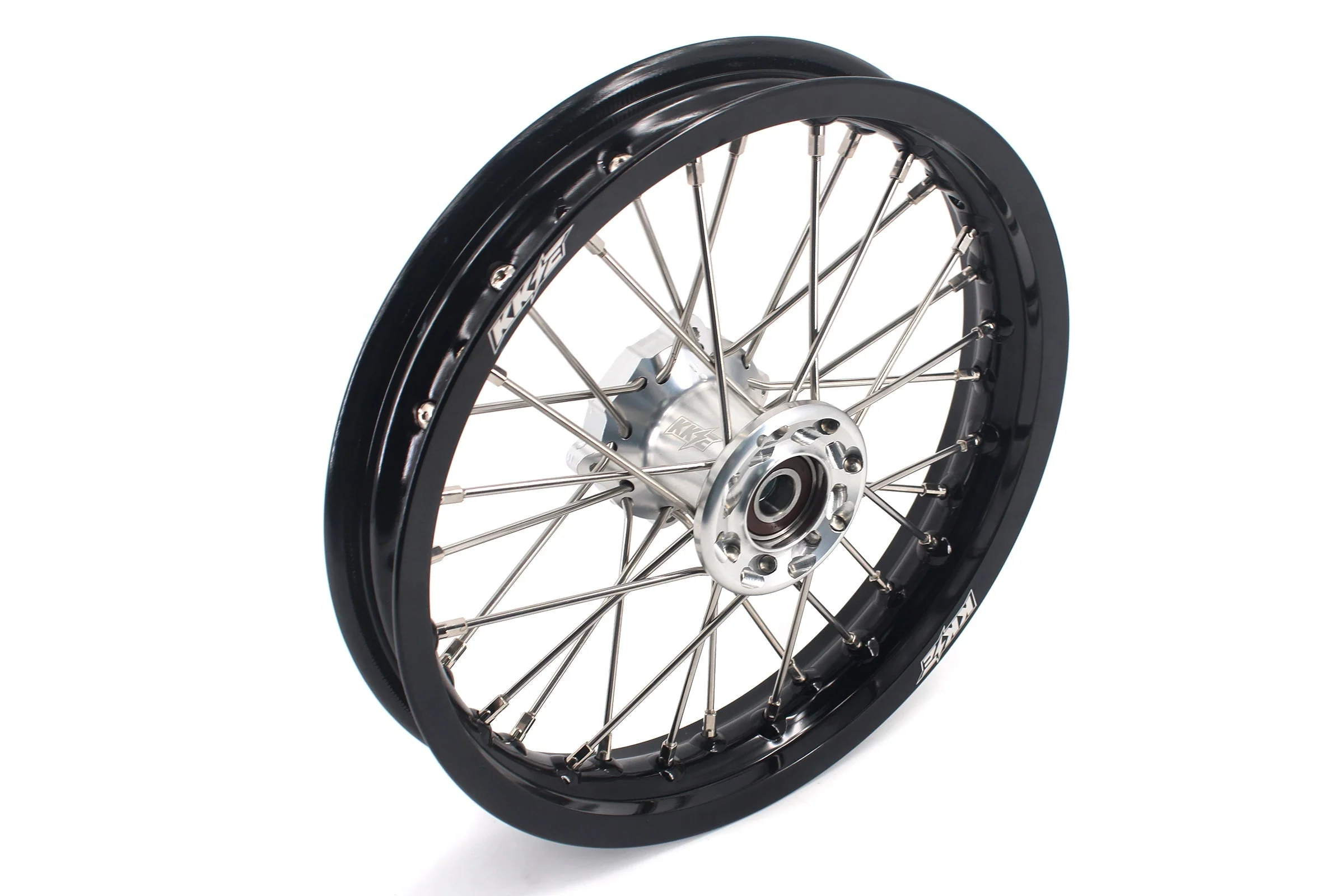 KKE 12 & 10 Kid's Wheels For KTM SX50 2014-2023 For Gas Gas MC50 2021-2024  Mini Bike Silver&Black - Image 2