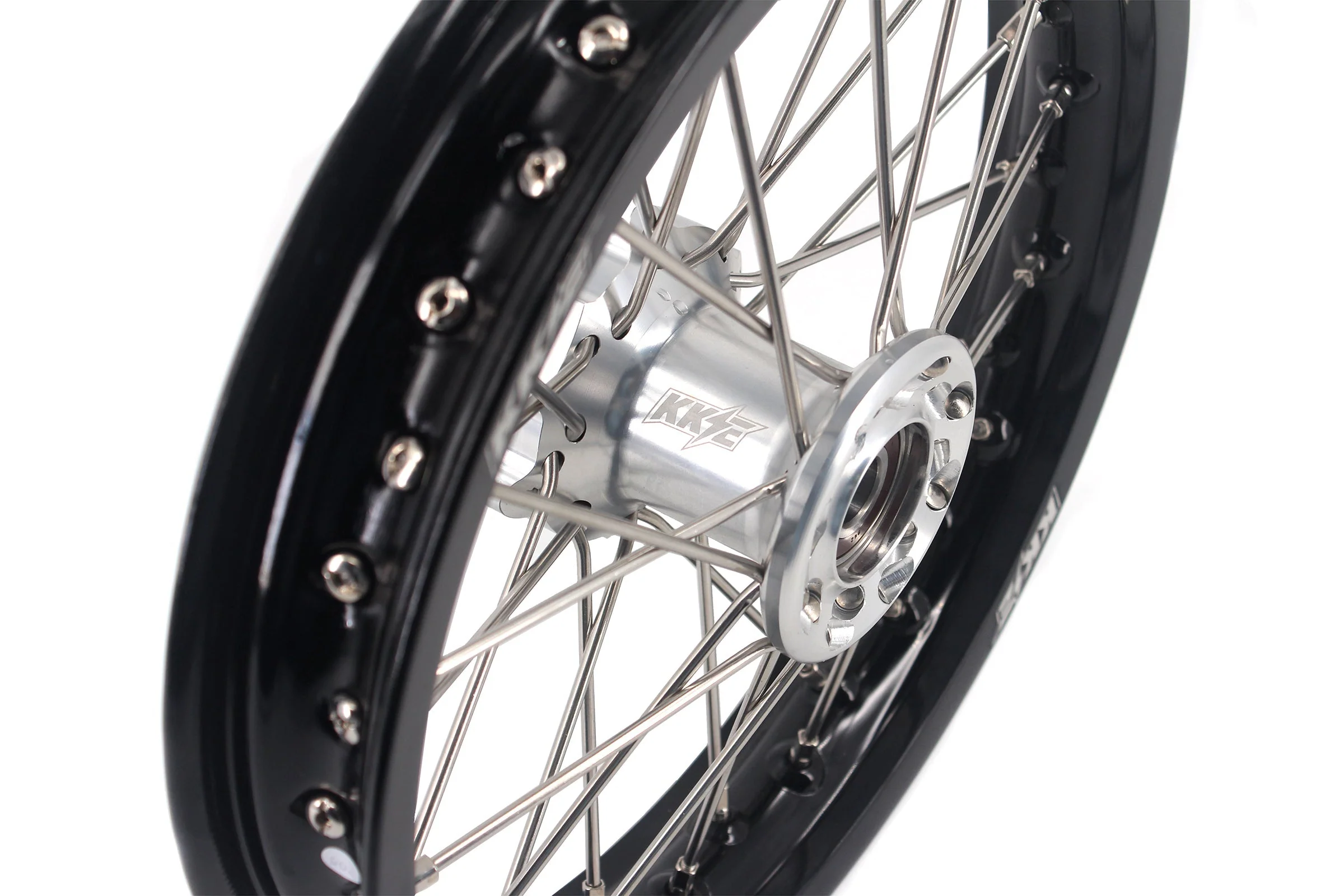 KKE 12 & 10 Kid's Wheels For KTM SX50 2014-2023 For Gas Gas MC50 2021-2024  Mini Bike Silver&Black - Image 7