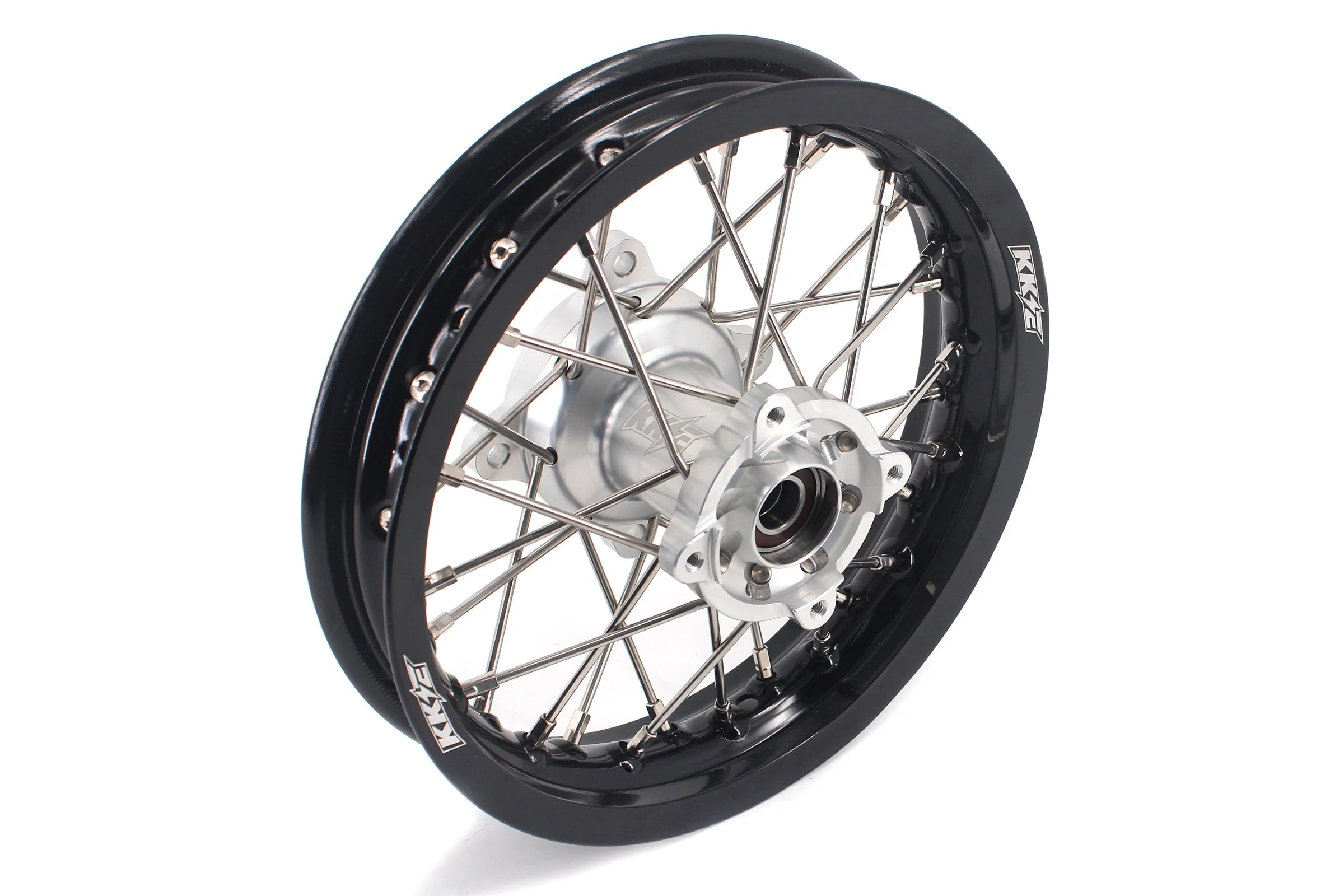 KKE 12 & 10 Kid's Wheels For KTM SX50 2014-2023 For Gas Gas MC50 2021-2024  Mini Bike Silver&Black - Image 8