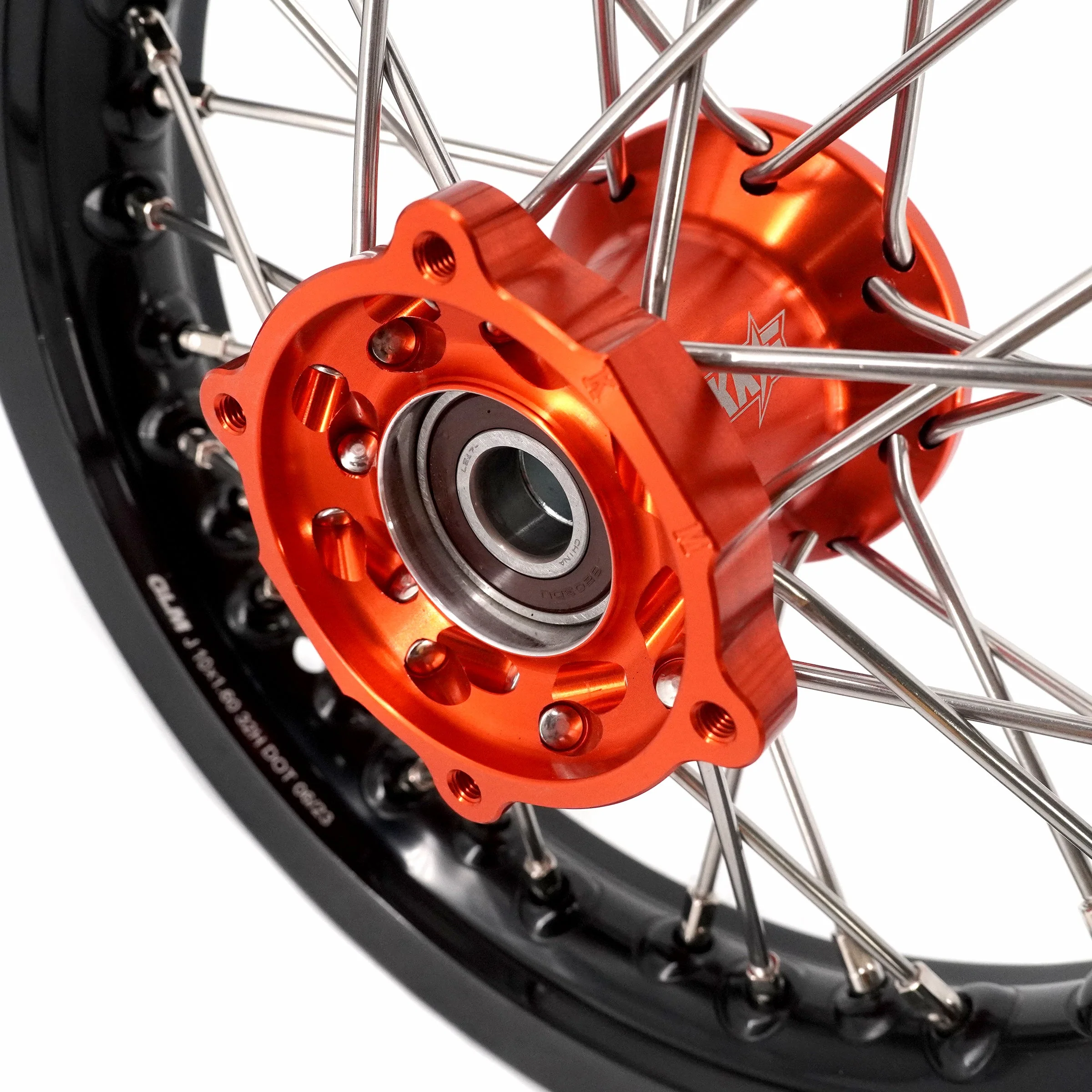 KKE 12/10 Small Kid's Wheels For KTM SX50 2024-2025 Mini Dirtbikes Orange Hub - Image 10