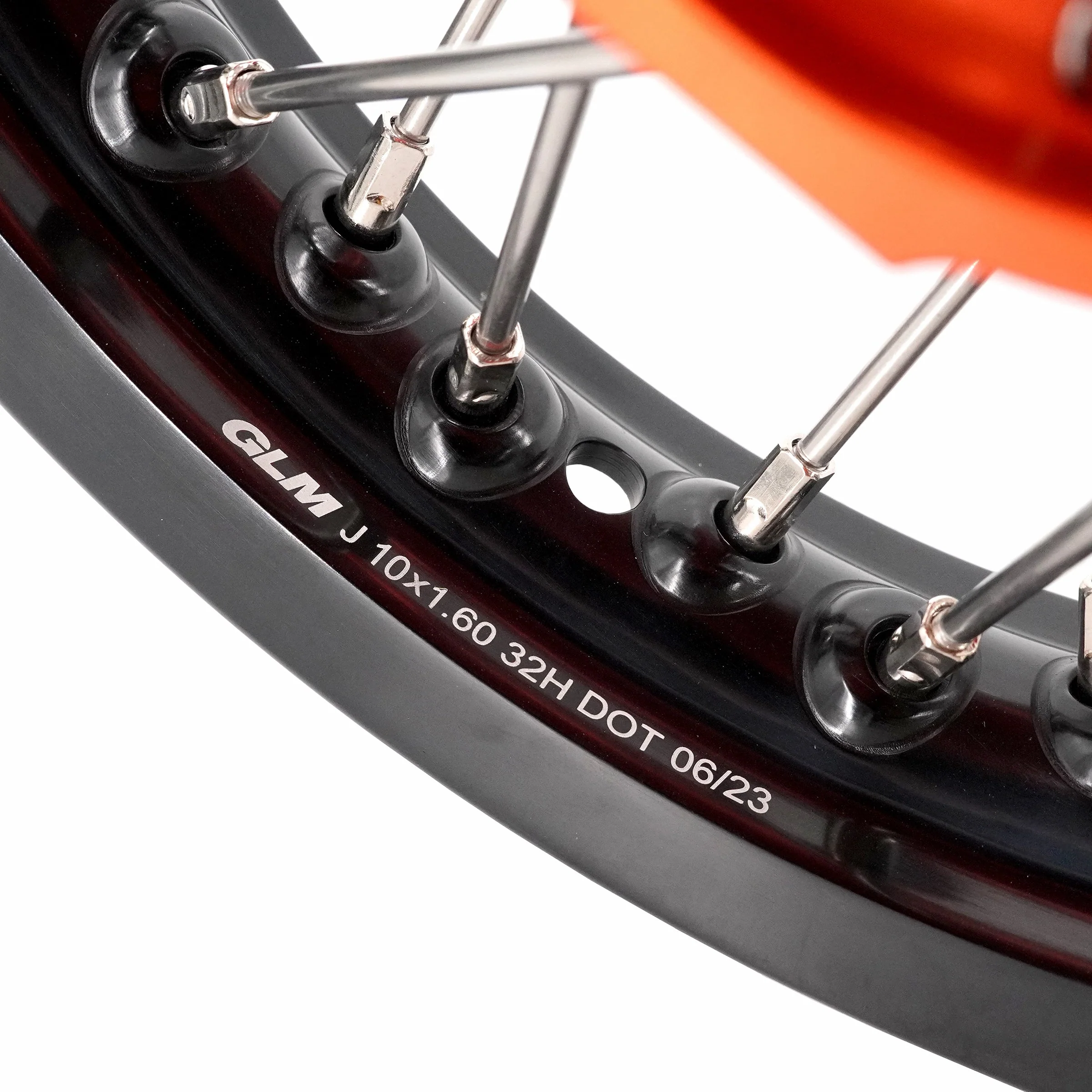 KKE 12/10 Small Kid's Wheels For KTM SX50 2024-2025 Mini Dirtbikes Orange Hub - Image 11