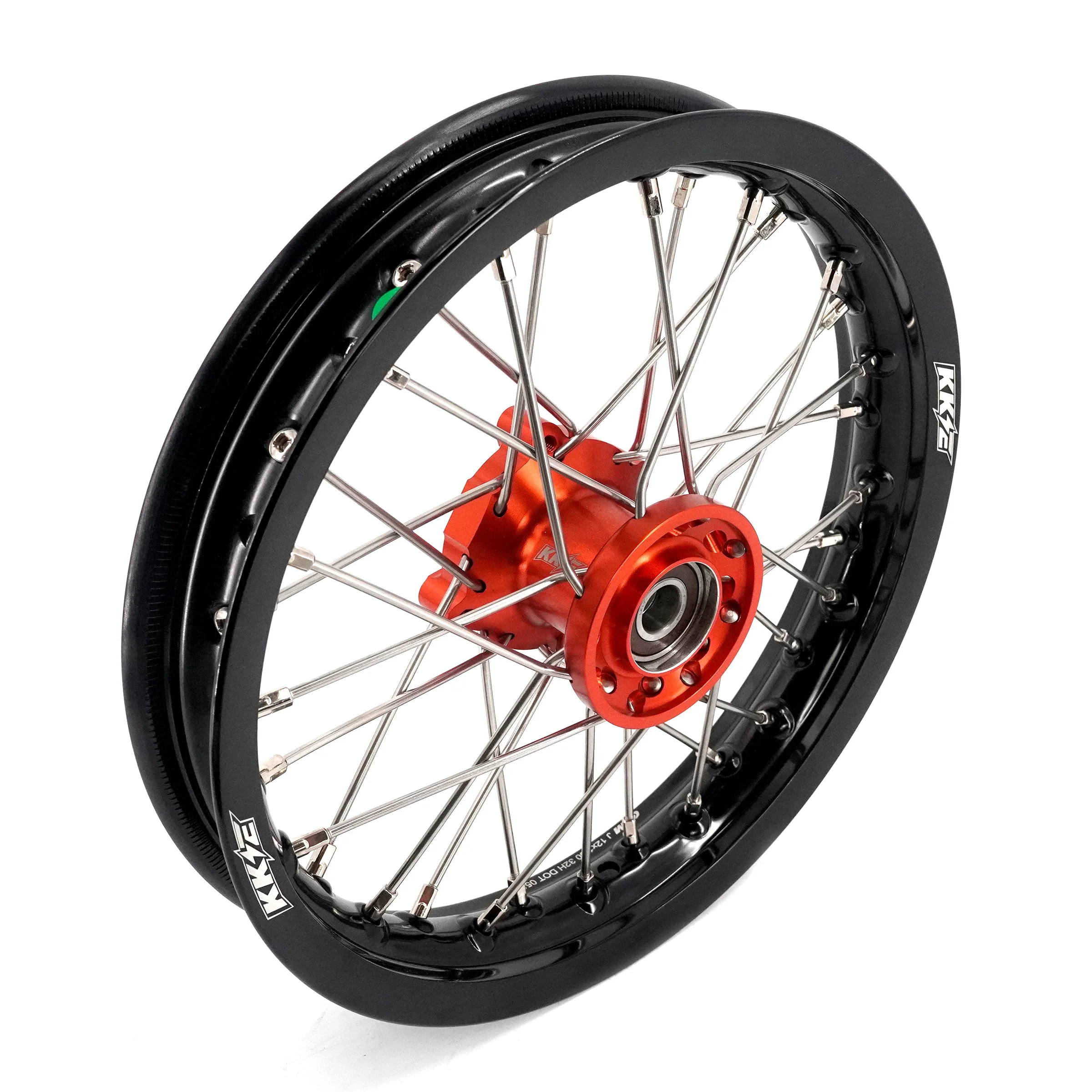 KKE 12/10 Small Kid's Wheels For KTM SX50 2024-2025 Mini Dirtbikes Orange Hub - Image 3