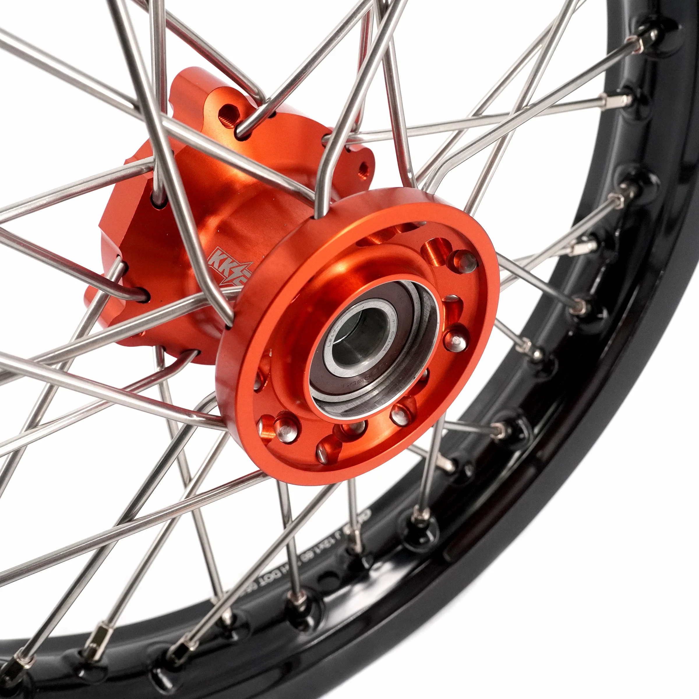 KKE 12/10 Small Kid's Wheels For KTM SX50 2024-2025 Mini Dirtbikes Orange Hub - Image 4