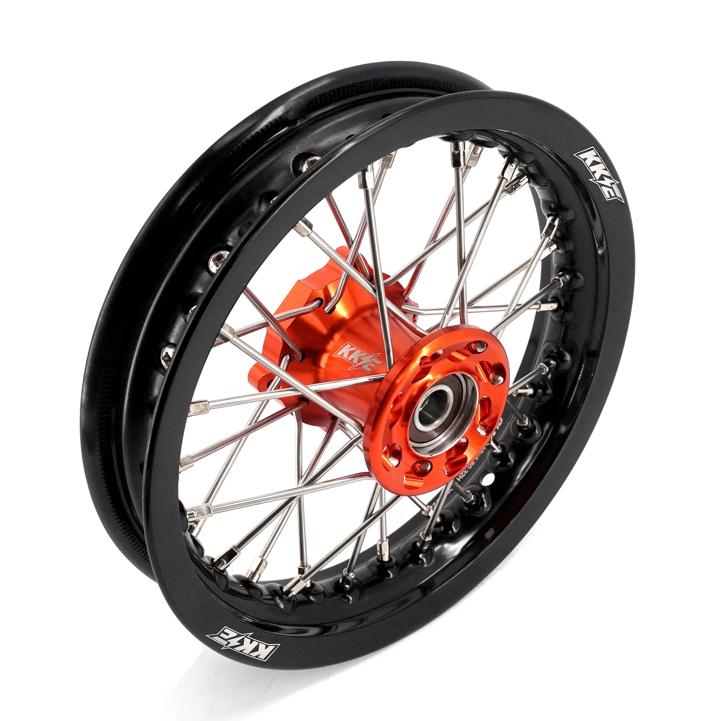 KKE 12/10 Small Kid's Wheels For KTM SX50 2024-2025 Mini Dirtbikes Orange Hub - Image 5