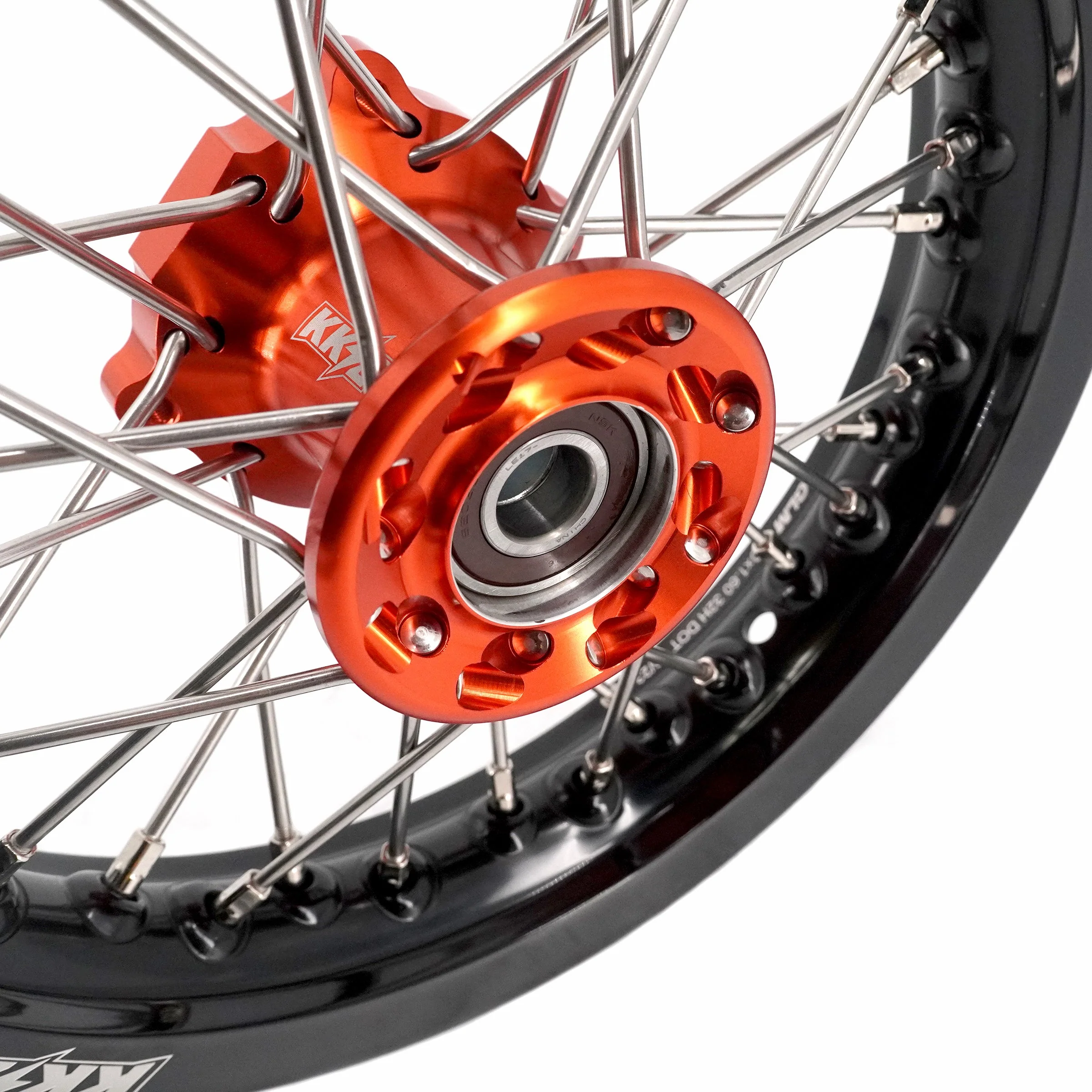 KKE 12/10 Small Kid's Wheels For KTM SX50 2024-2025 Mini Dirtbikes Orange Hub - Image 6